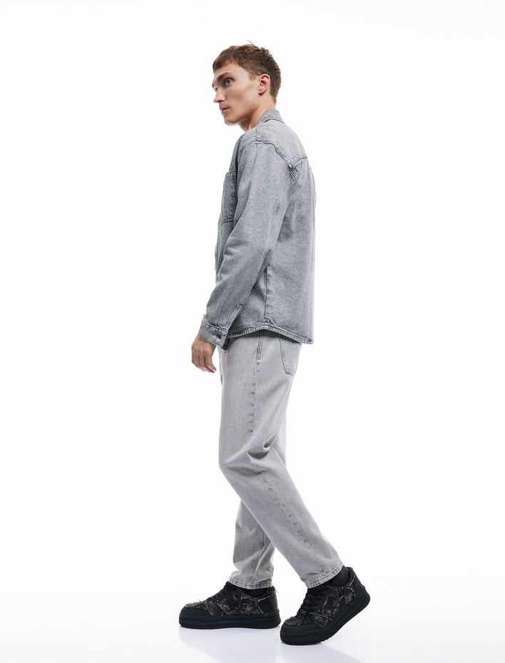  Pamuklu Bol Normal Bel Loose Fit Jean Pantolon - Steve Jean