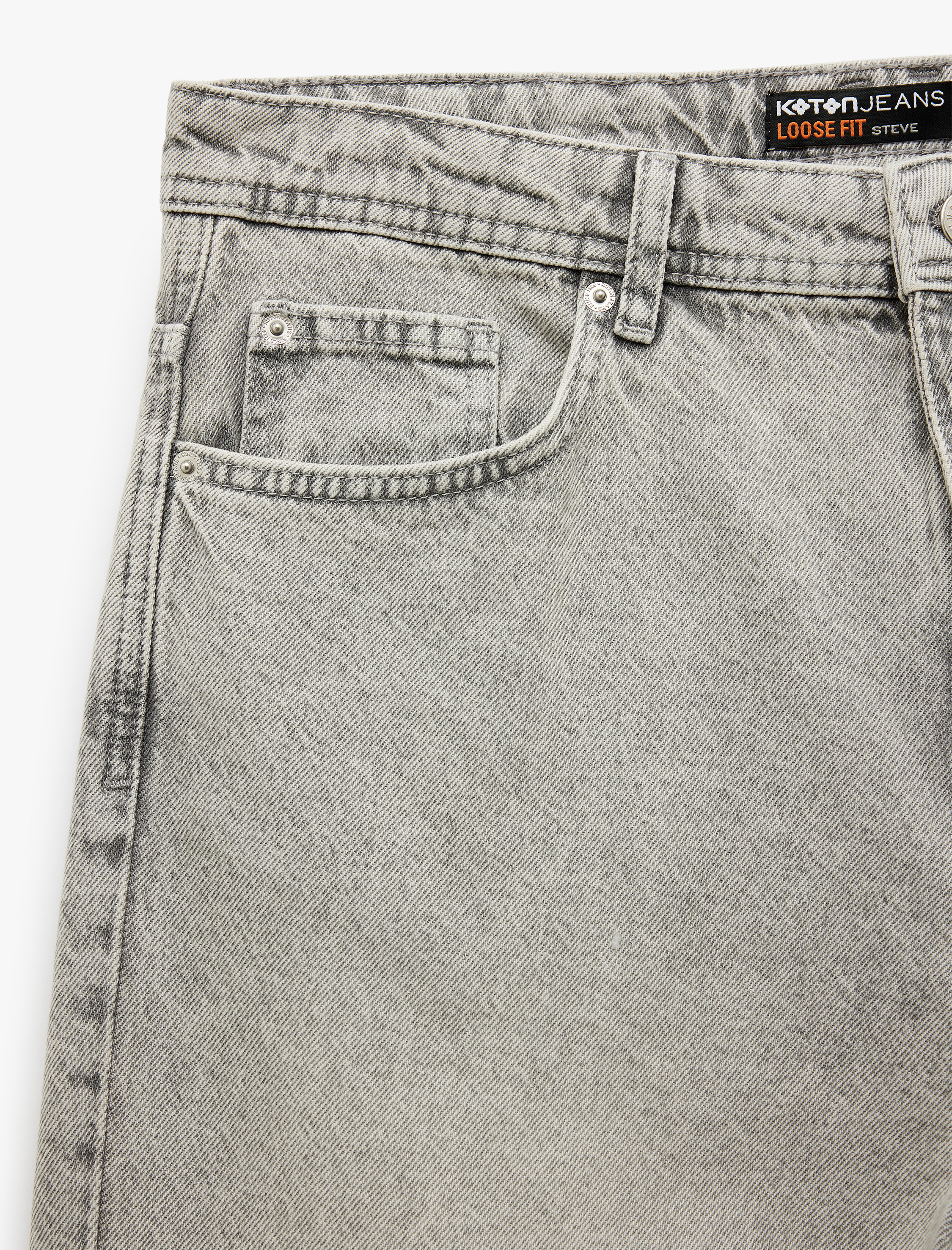   Pamuklu Bol Normal Bel Loose Fit Jean Pantolon - Steve Jean