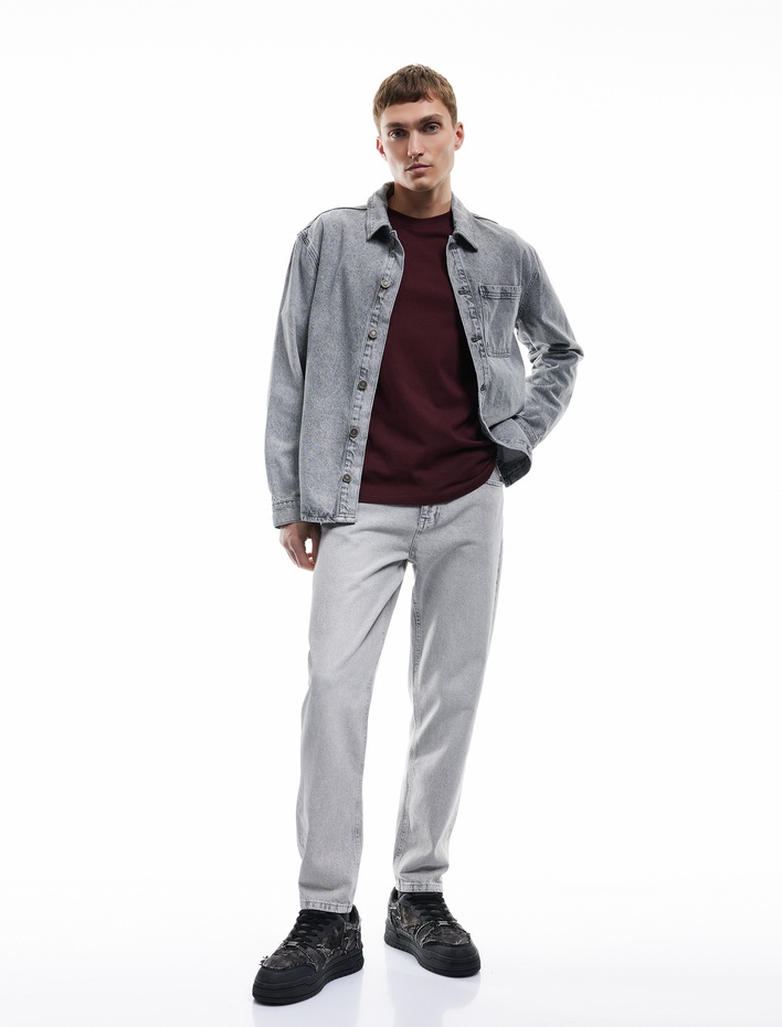  Pamuklu Bol Normal Bel Loose Fit Jean Pantolon - Steve Jean