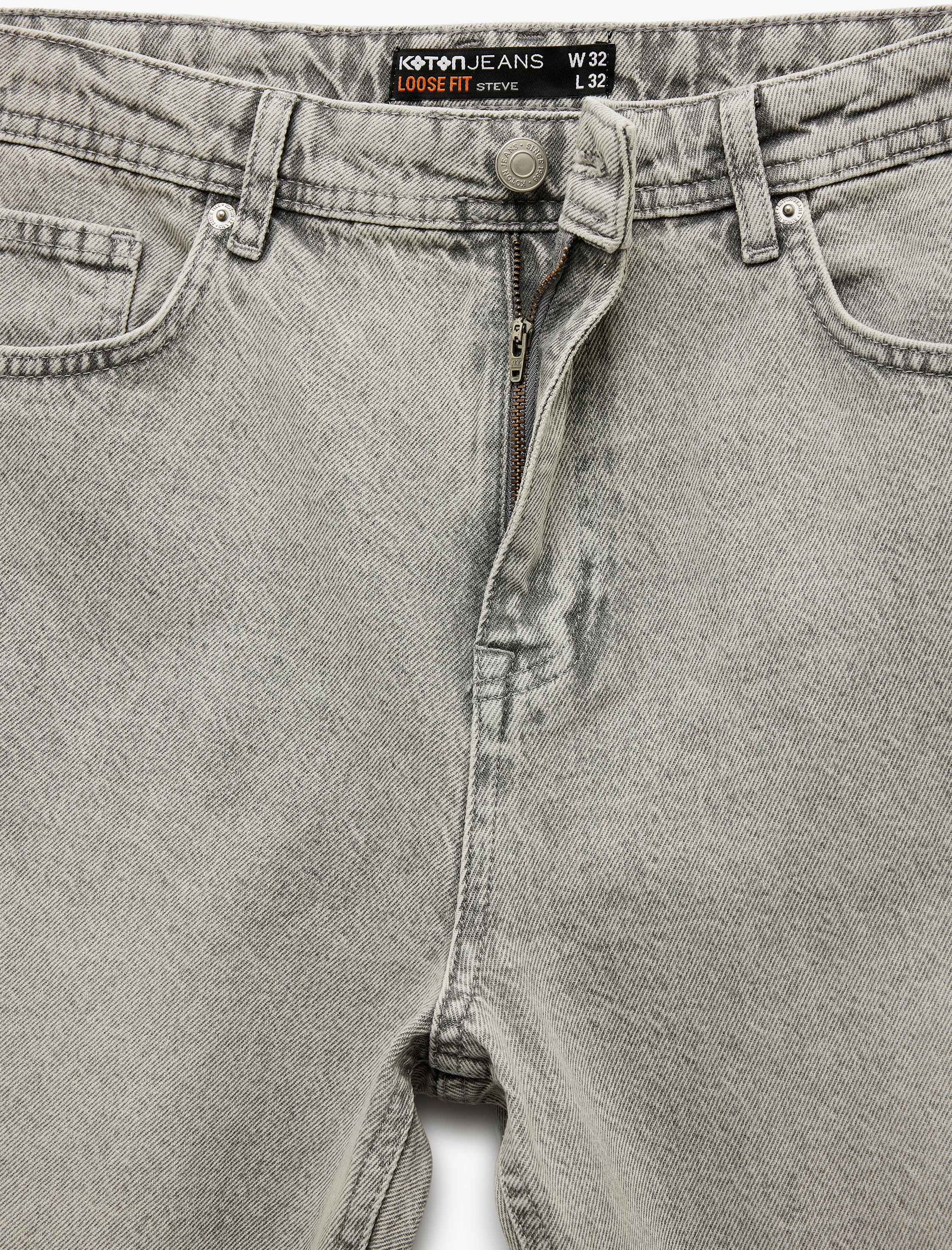   Pamuklu Bol Normal Bel Loose Fit Jean Pantolon - Steve Jean