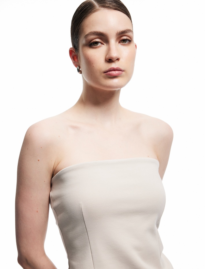  Pamuklu Slim Fit Straplez Body