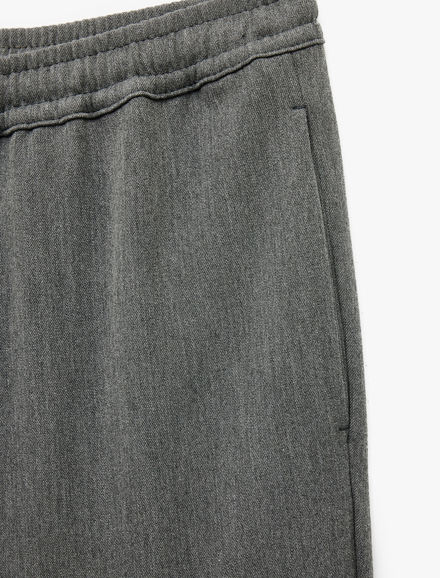   Viskon Karışımlı Cep Detaylı Beli Bağcıklı Pantolon