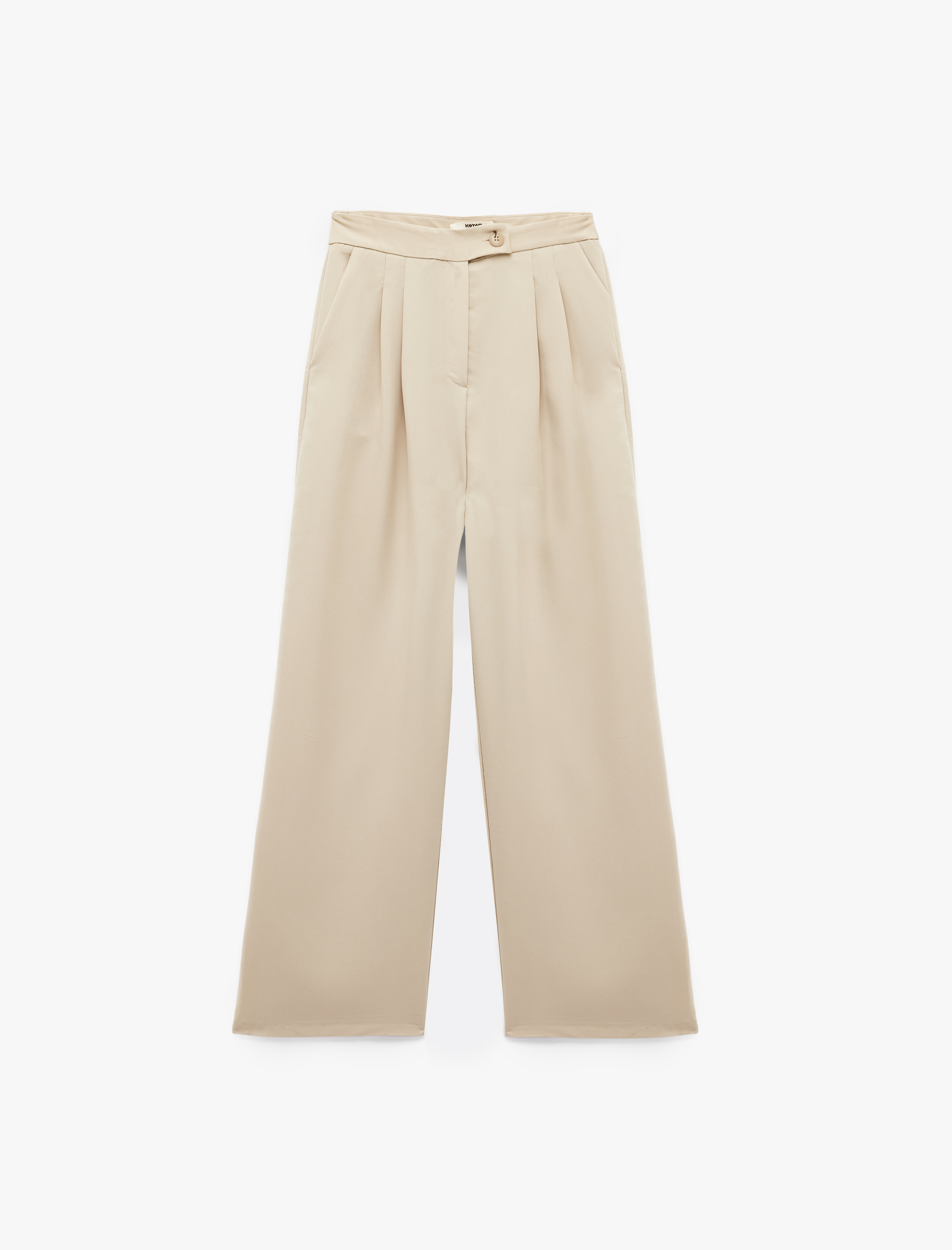   Rahat Kesim Cepli Pile Detaylı Modal Kumaş Karışımlı Palazzo Pantolon