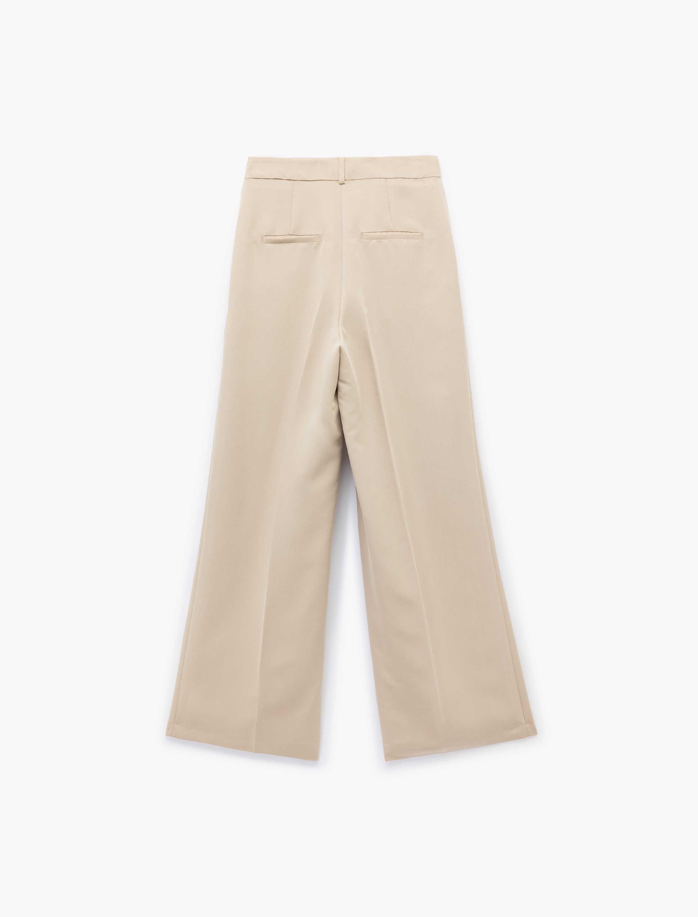   Modal Kumaş Cepli Pileli Yüksek Bel Palazzo Pantolon