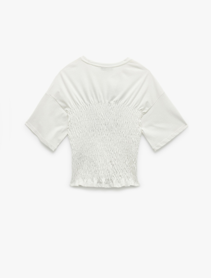   Koton X İnji - Bisiklet Yaka Gipeli Slim Fit Baskılı Pamuklu Kısa Kollu Tişört