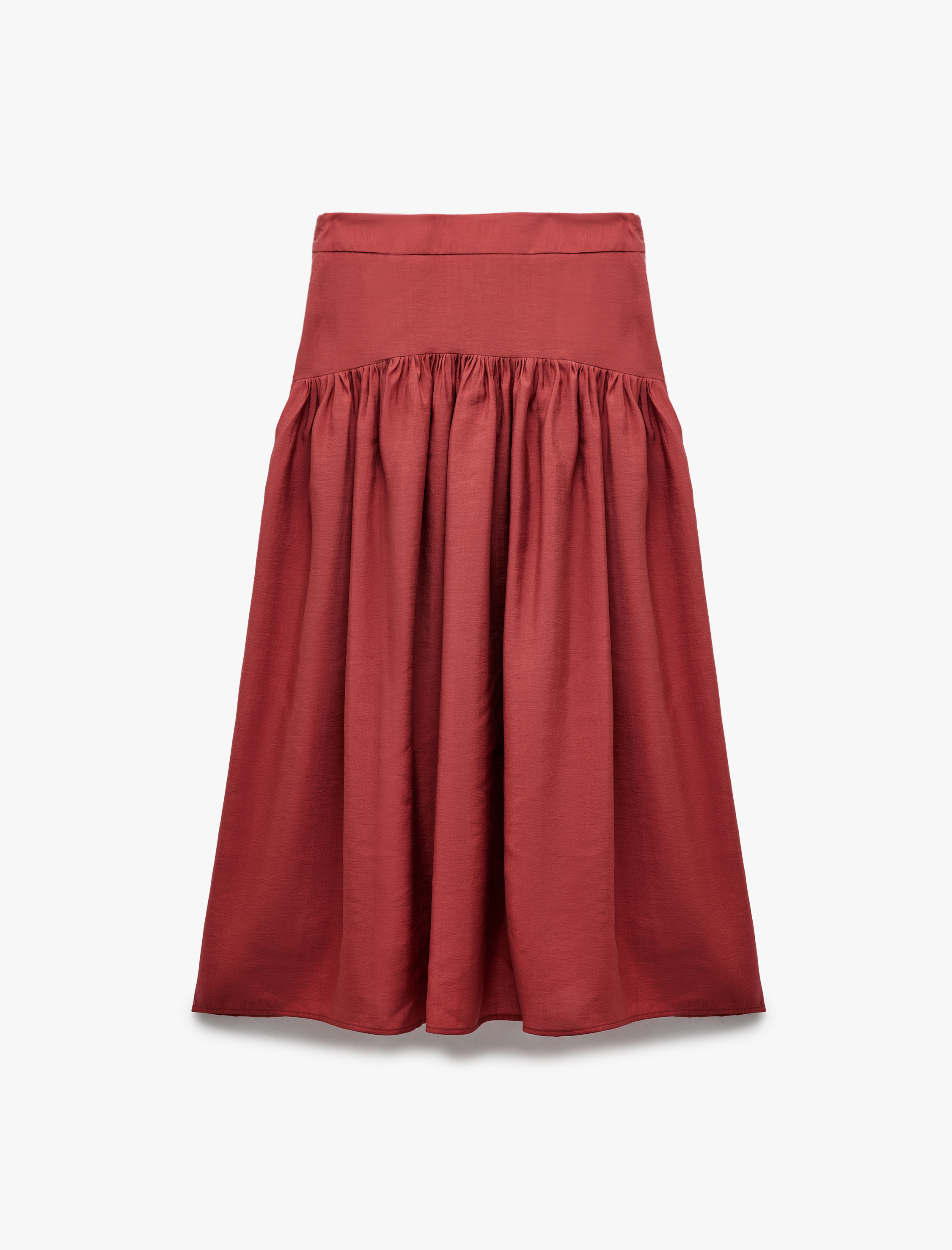   Koton X Melis Ağazat - Büzgülü Belden Oturtma Detaylı Midi Kloş Etek