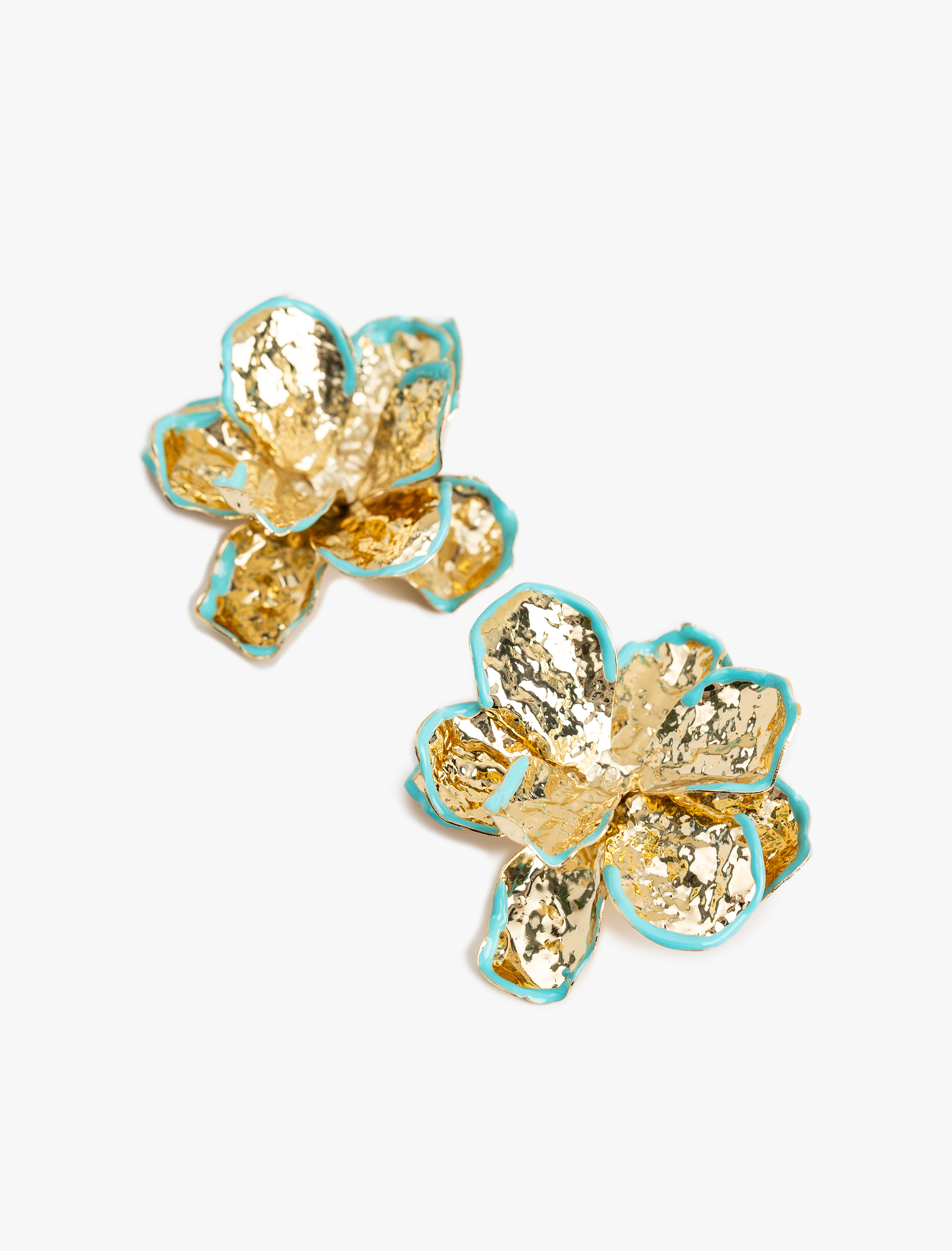  Kadın Büyük Boy Çelik Çiçek Küpe - Koton X Sibil Çetinkaya