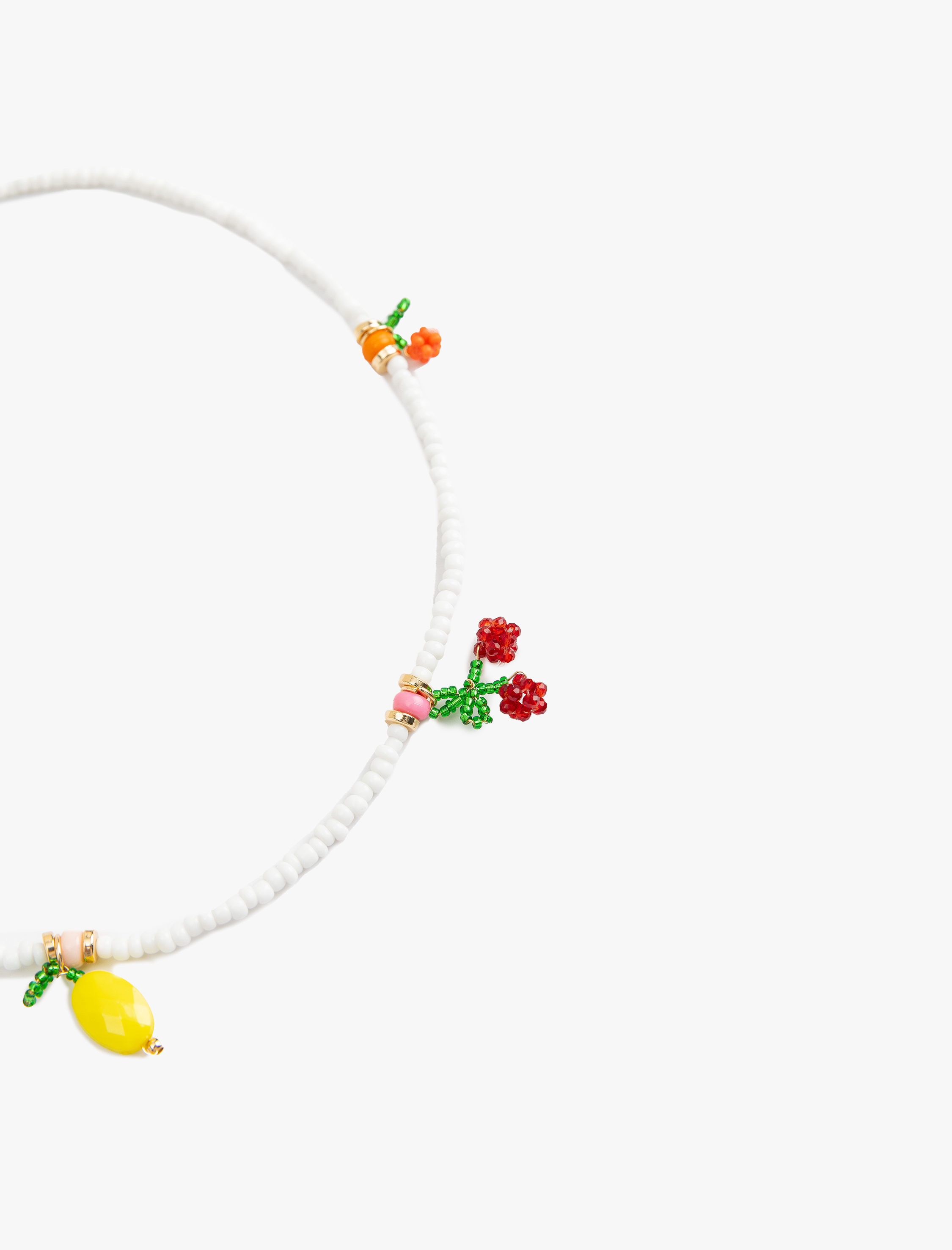  Kadın Kiraz ve Limon Detaylı Boncuklu Kolye - Koton X Sibil Çetinkaya