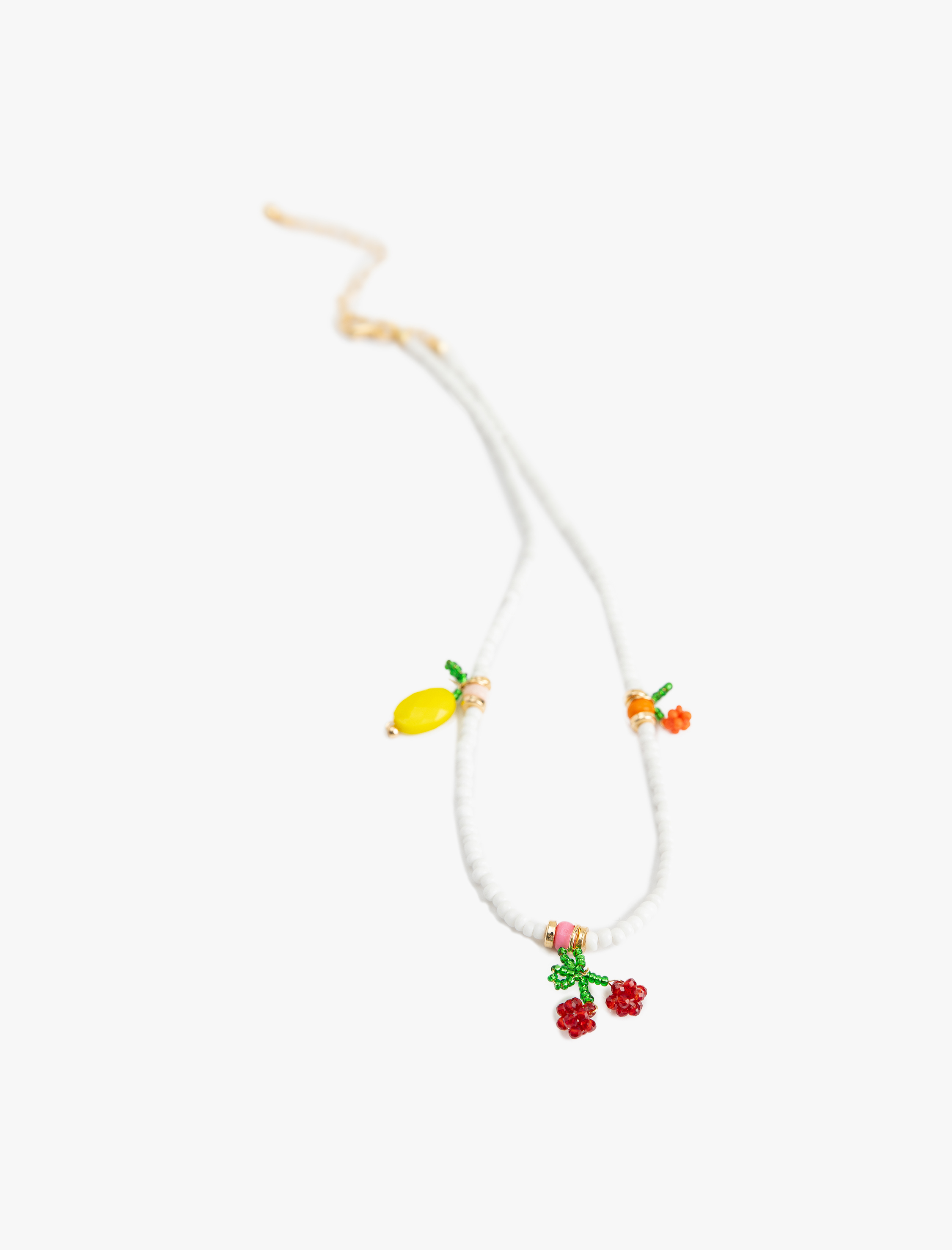  Kadın Kiraz ve Limon Detaylı Boncuklu Kolye - Koton X Sibil Çetinkaya