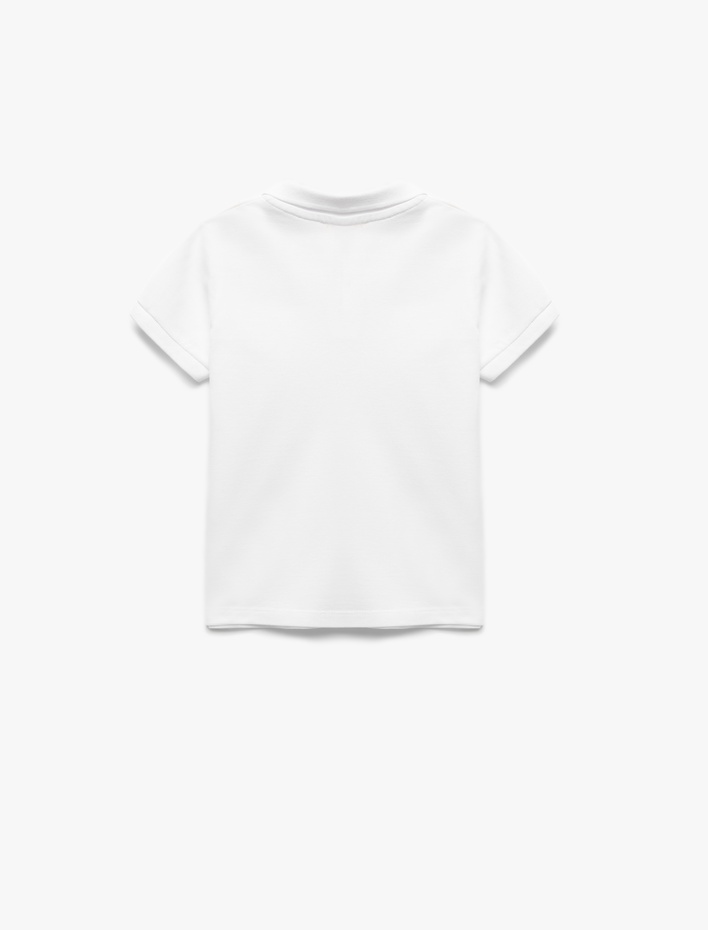 Kız Çocuk Pamuklu Kısa Kollu Basic Polo Yaka Okul Tişörtü