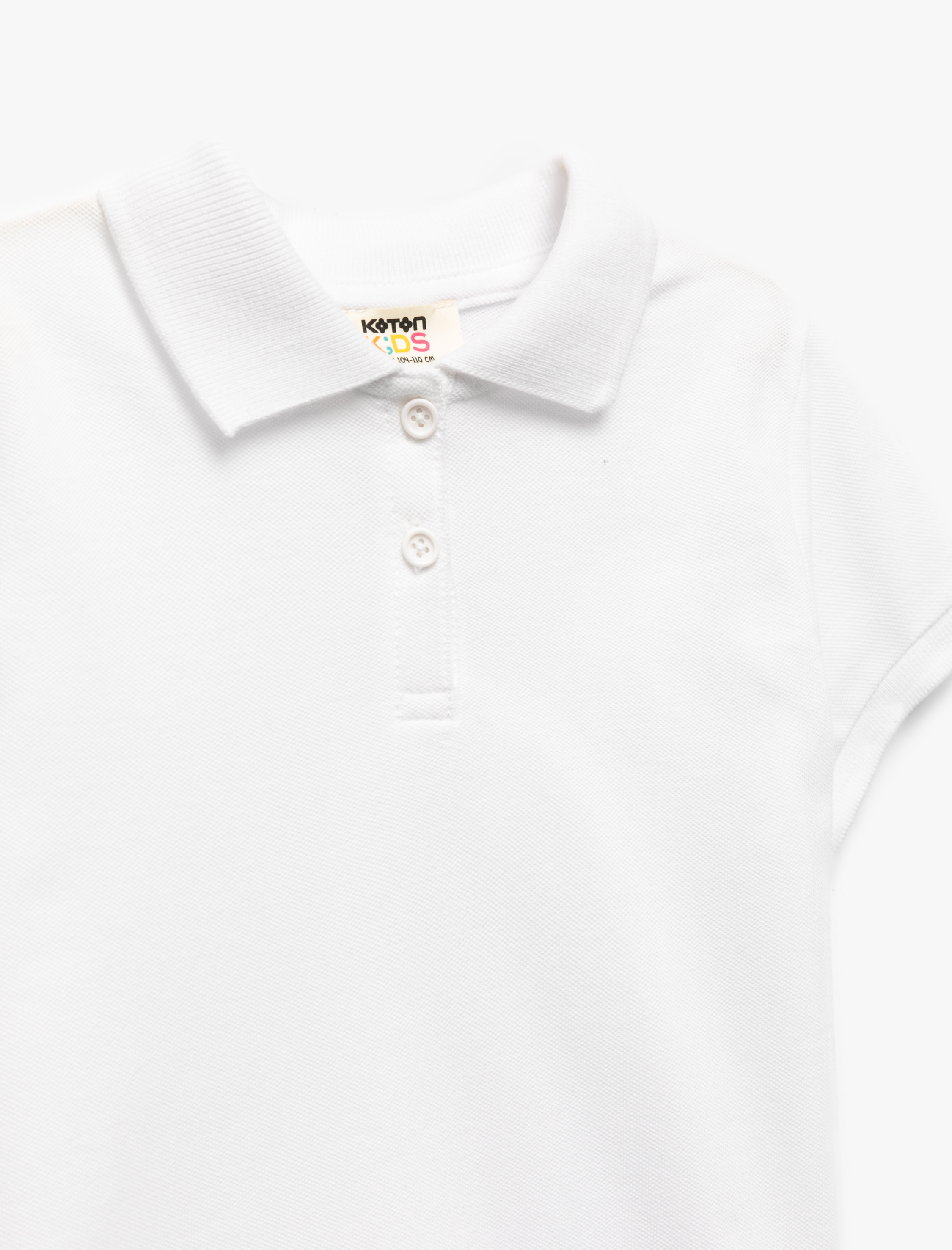 Kız Çocuk Pamuklu Kısa Kollu Basic Polo Yaka Okul Tişörtü