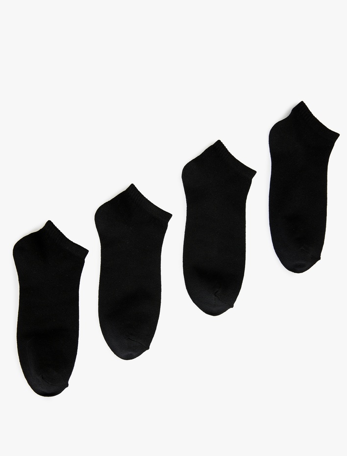 Erkek Basic Pamuk Karışımlı 4'lü Patik Çorap Seti