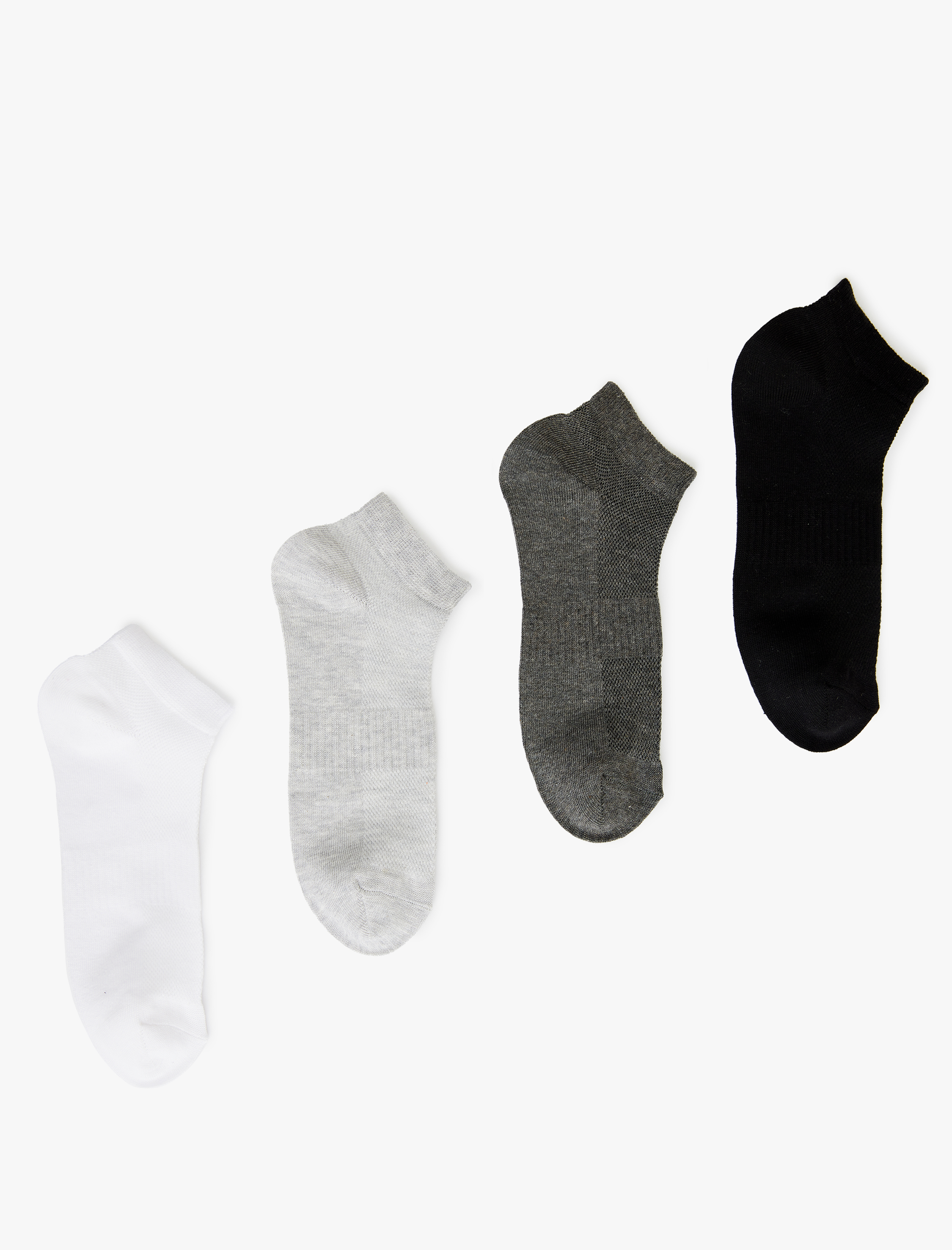  Erkek Basic Pamuk Karışımlı 4'lü Patik Çorap Seti