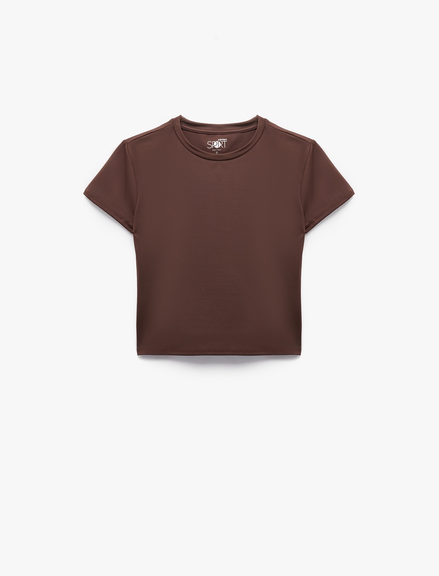   Kısa Kollu Bisiklet Yaka Slim Fit Spor Tişört