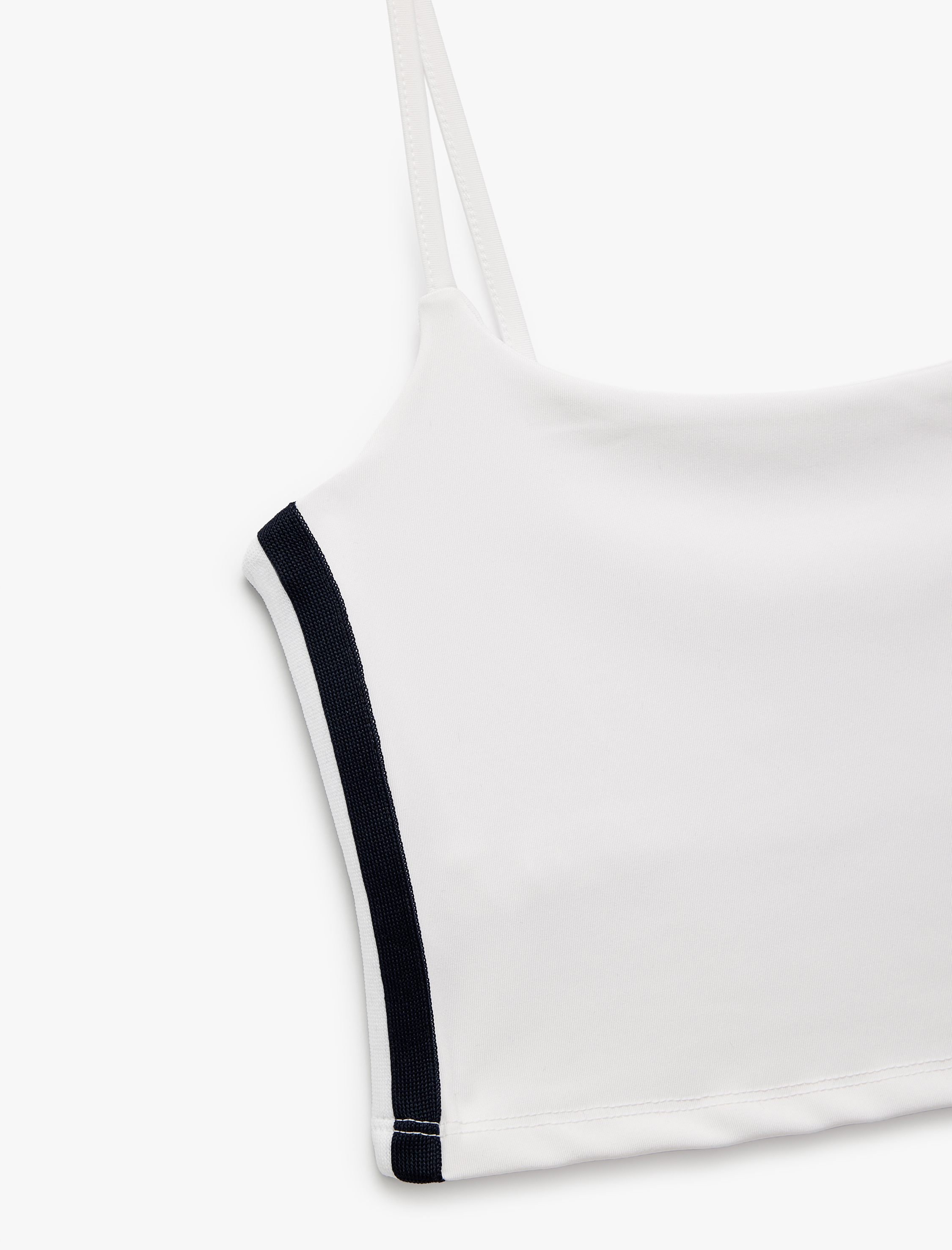   Askılı Şerit Baskılı Slim Fit Crop Sporcu Atleti