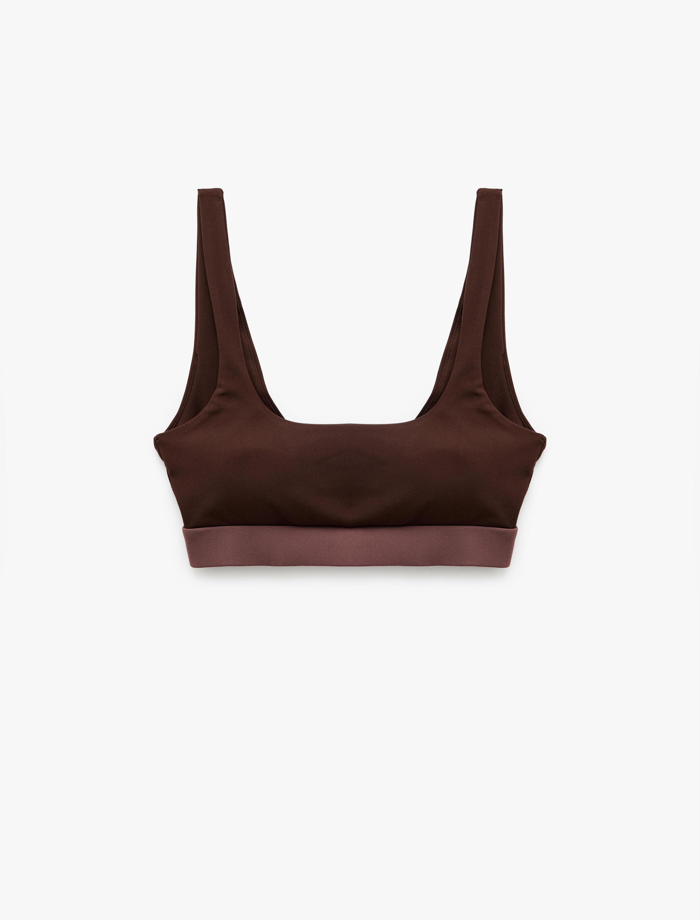   U Yaka Renk Bloklu Kolsuz Sporcu Sütyeni