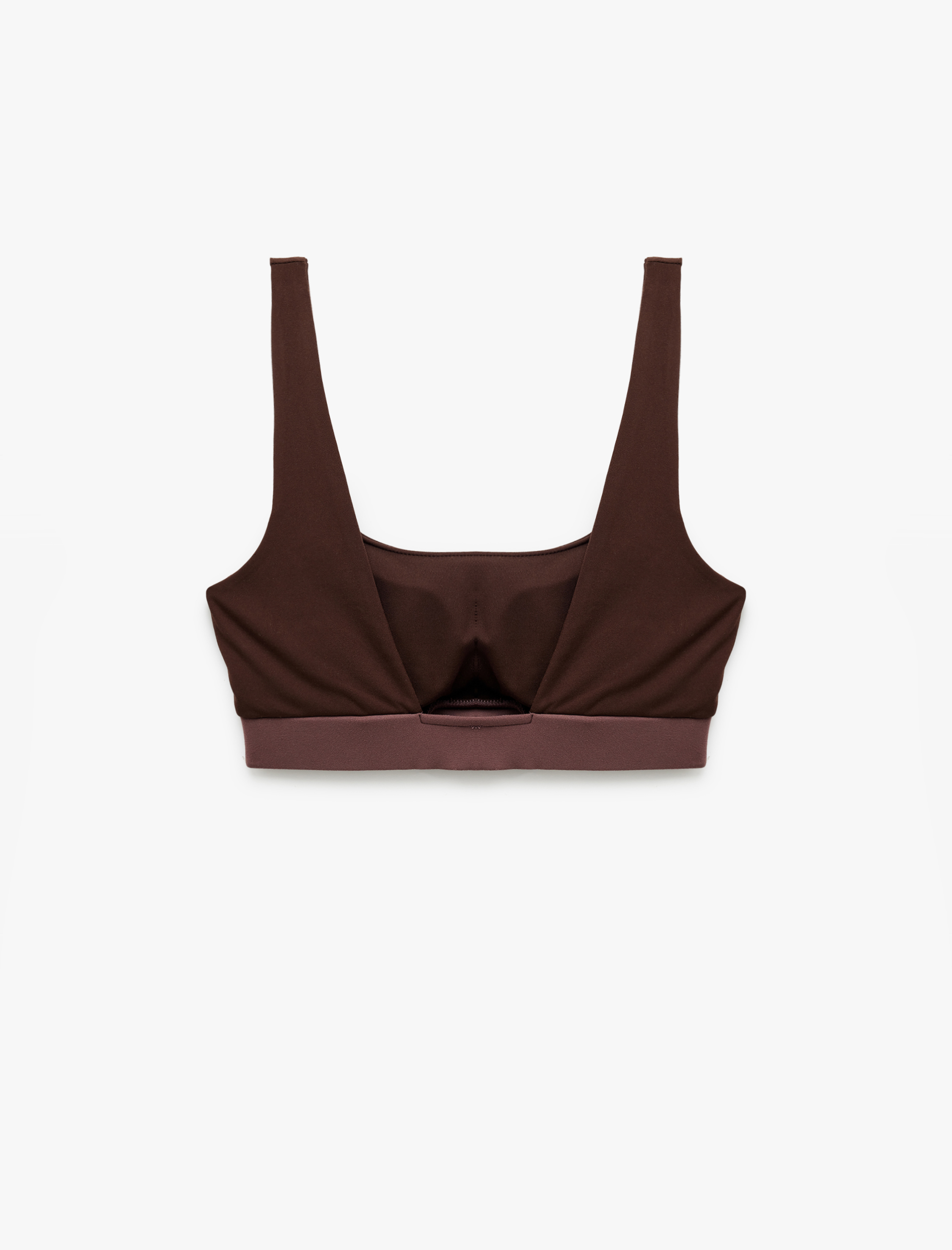   U Yaka Renk Bloklu Kolsuz Sporcu Sütyeni