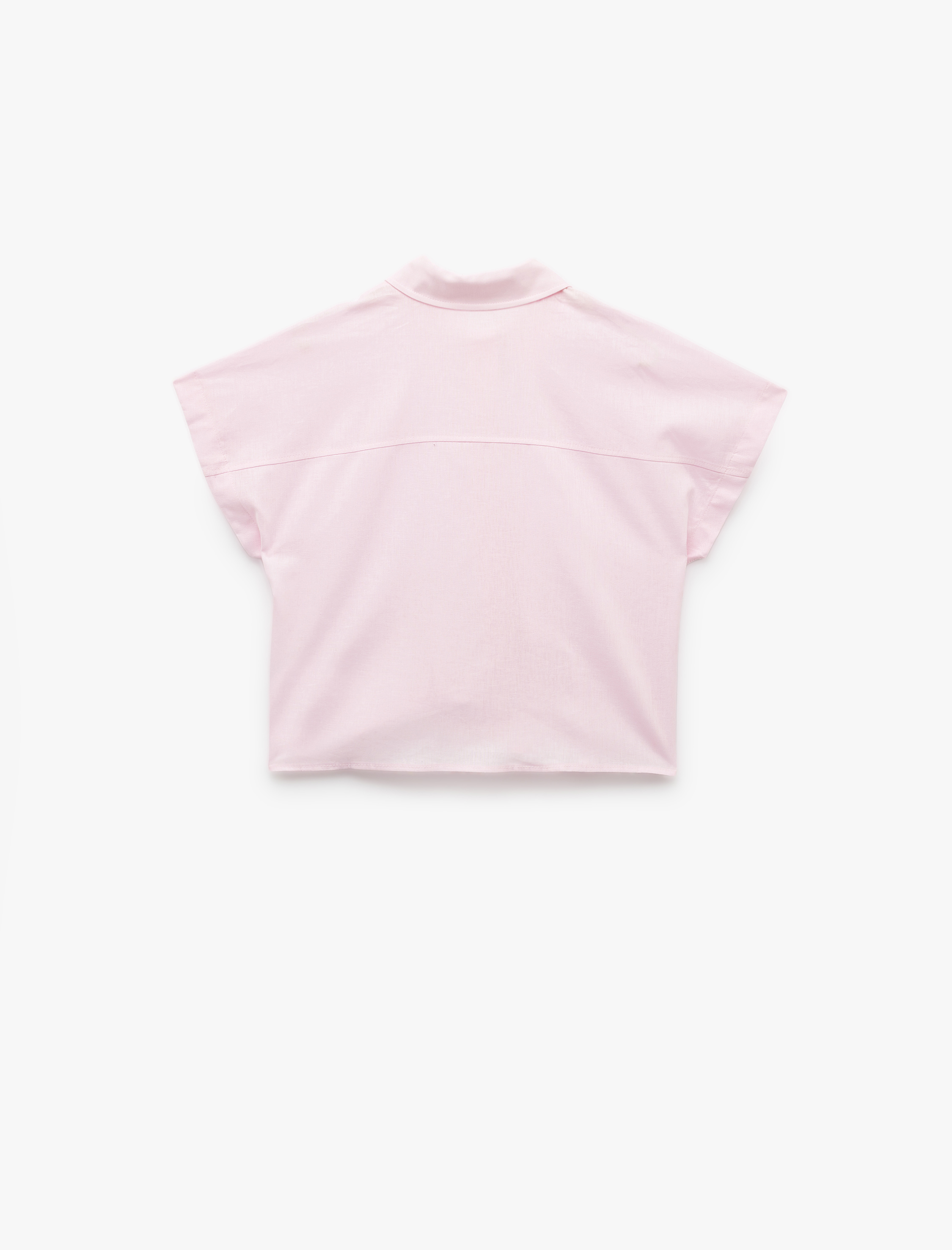   Kap Kol Klasik Yaka Keten Karışımlı Oversize Gömlek