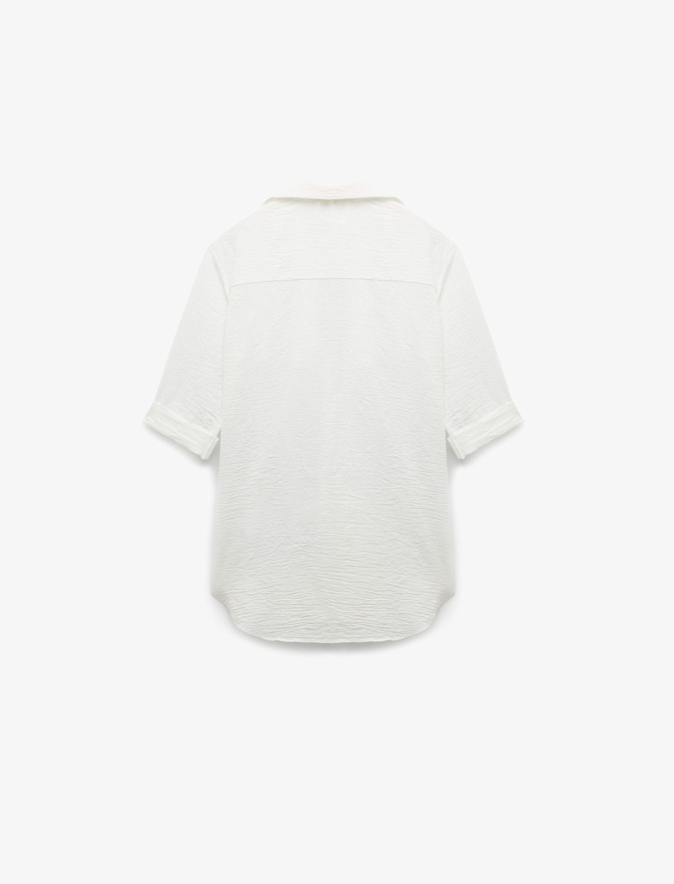   Keten Görünümlü Kısa Kollu Önden Bağlama Detaylı Gömlek Plaj Elbisesi