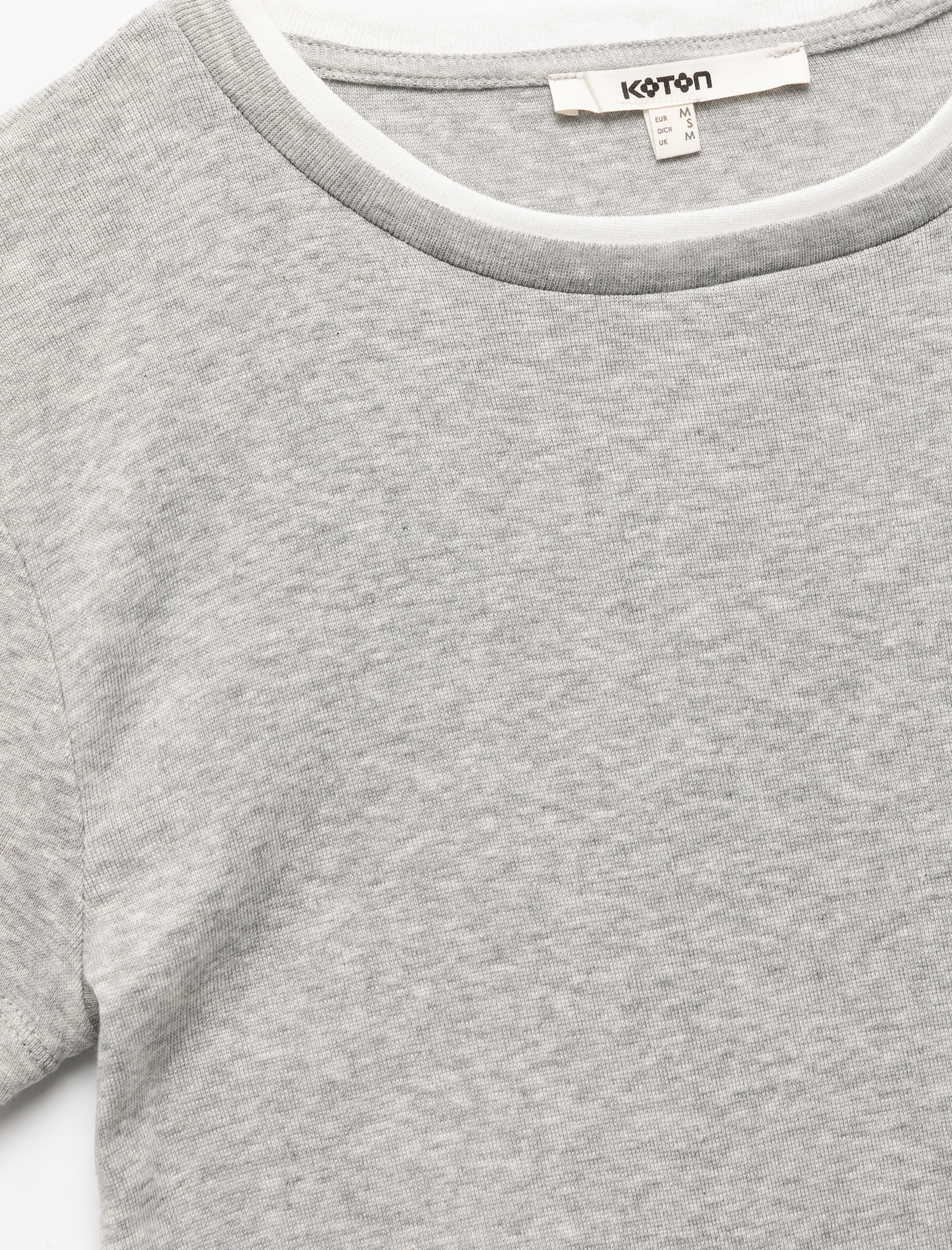   Renk Kontrast Detaylı Slim Fit Kısa Kollu Bisiklet Yaka Tişört