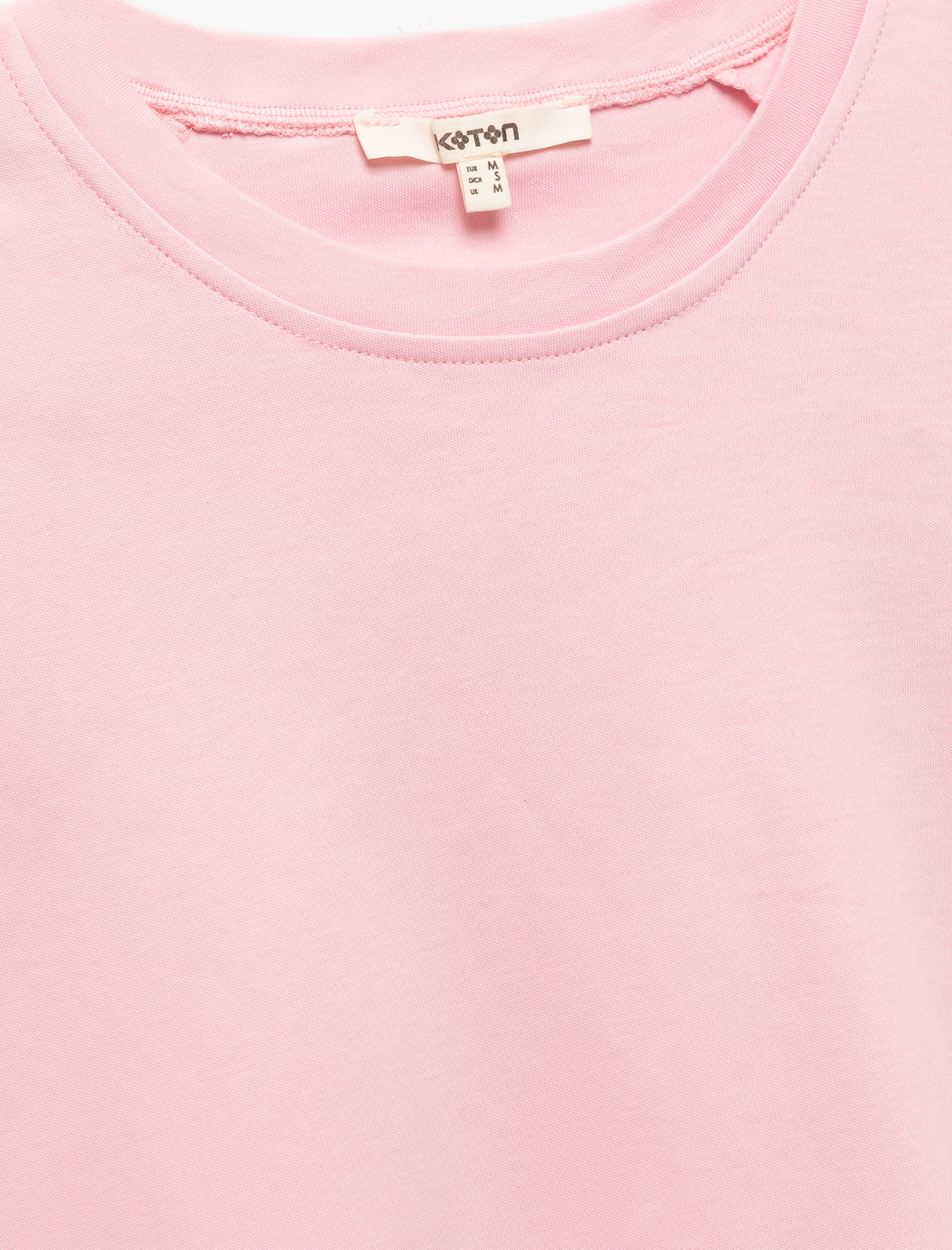   Pamuklu Geniş Kap Kol Bisiklet Yaka Tişört