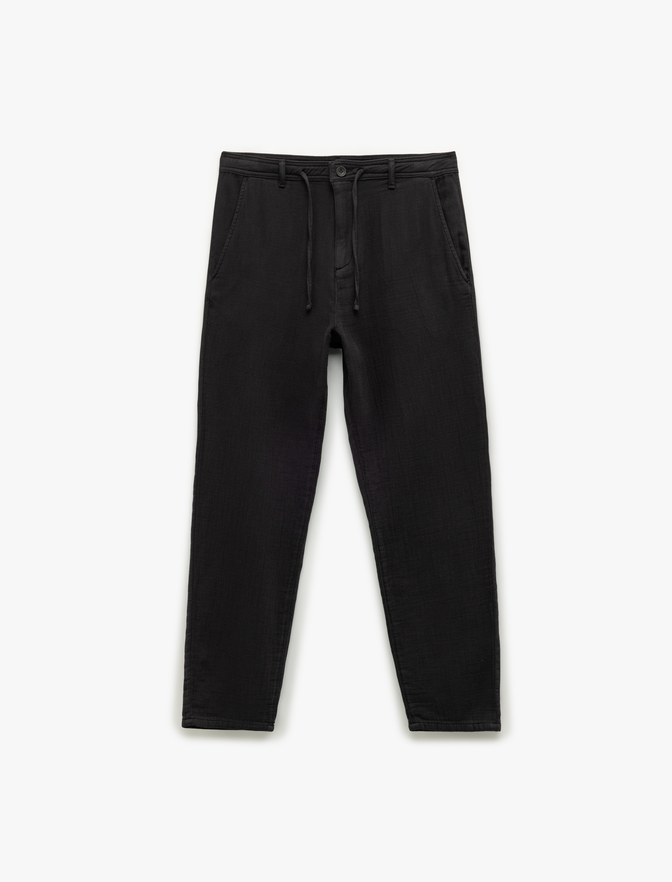   Pamuklu Cep Detaylı Beli Bağcıklı Düğmeli Müslin Pantolon