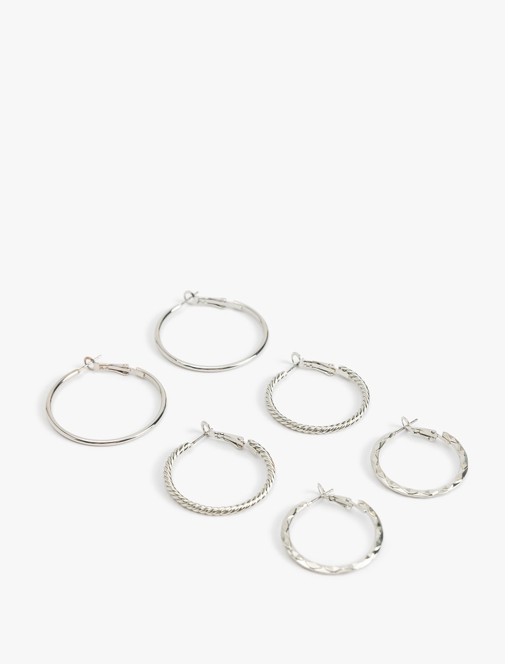 Kadın 3'lü Halka Küpe Seti