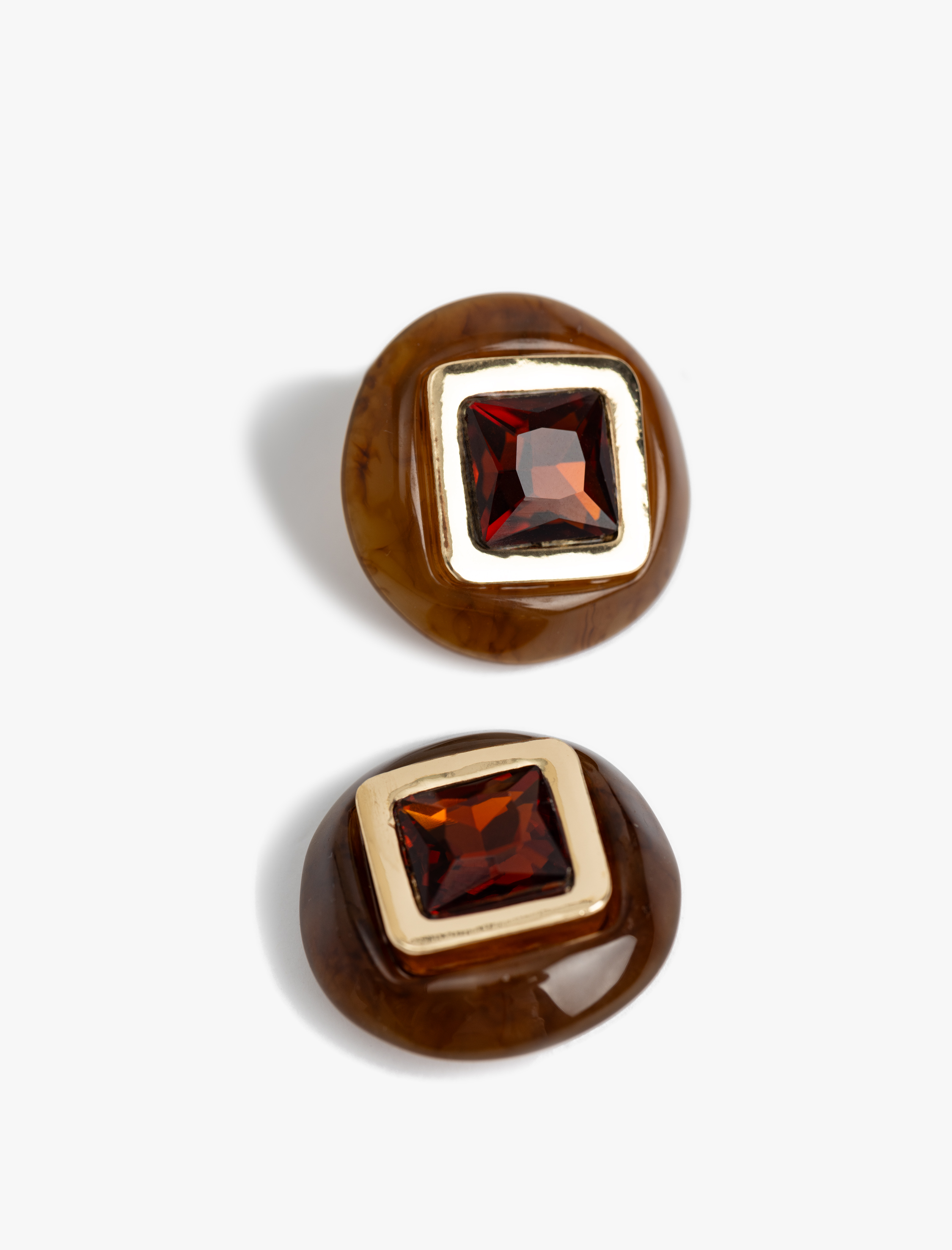  Kadın Taş Detaylı Geometrik Küpe