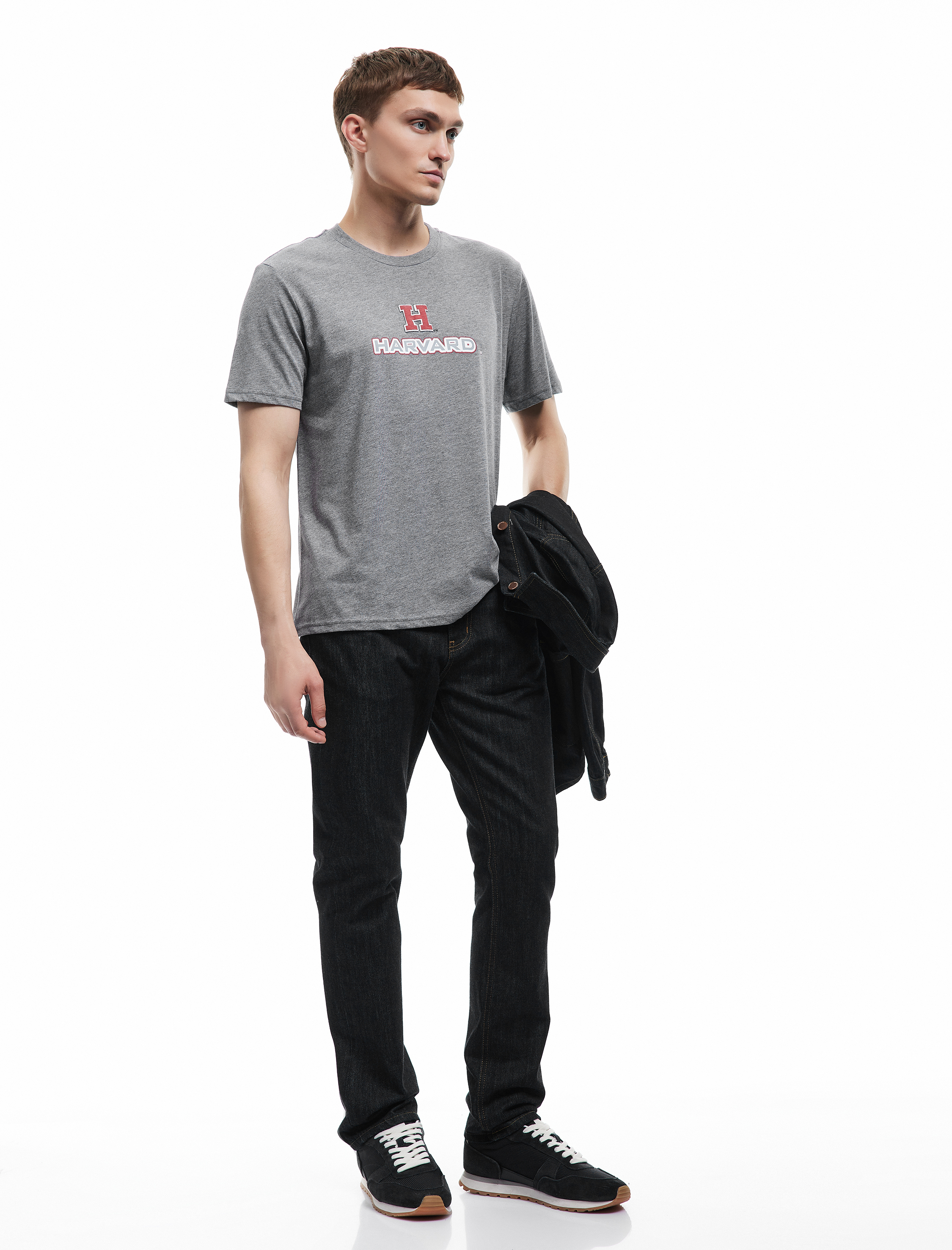   Kısa Kollu Regular Fit Bisiklet Yaka Baskılı Lisanslı Harvard Tişört