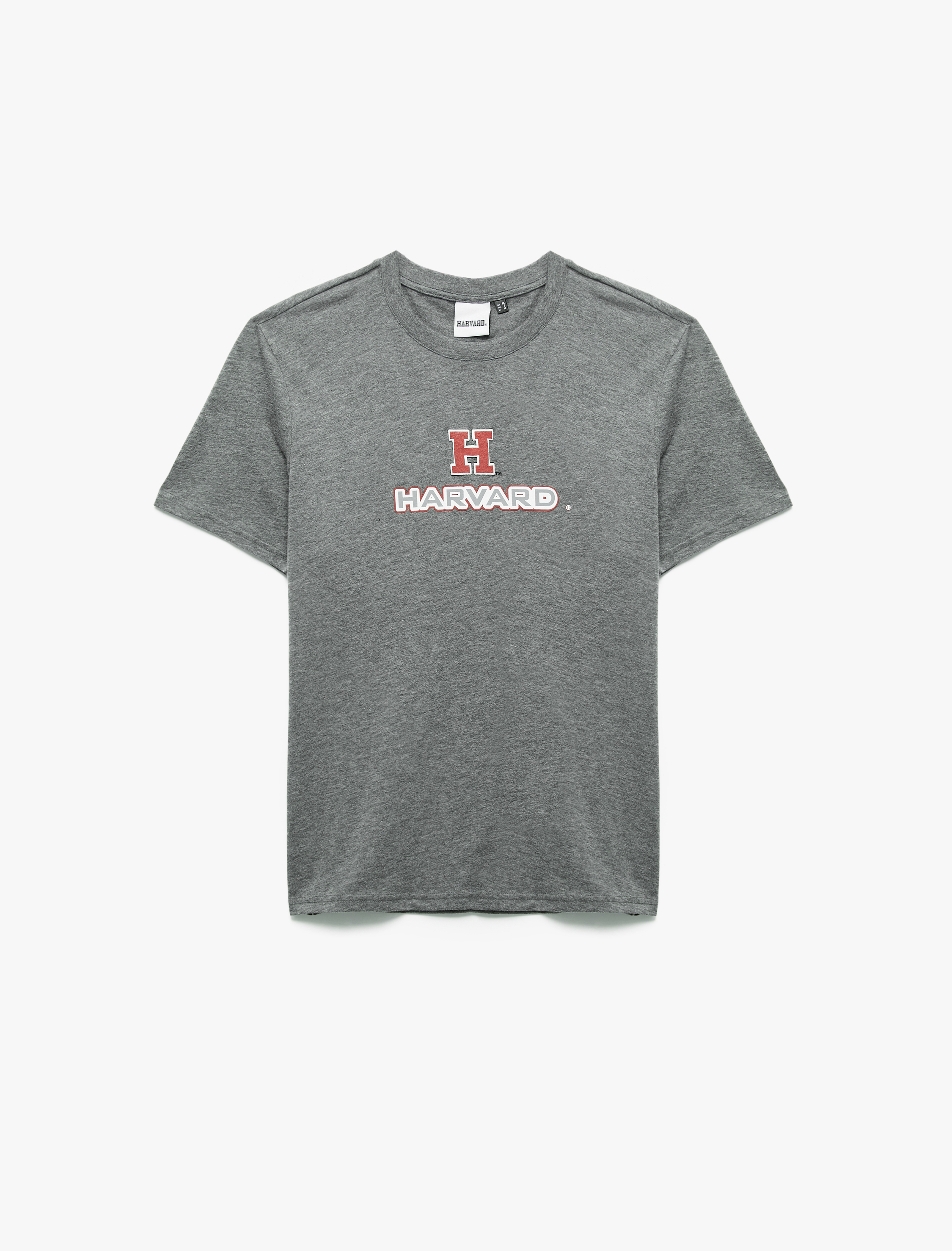   Kısa Kollu Regular Fit Bisiklet Yaka Baskılı Lisanslı Harvard Tişört