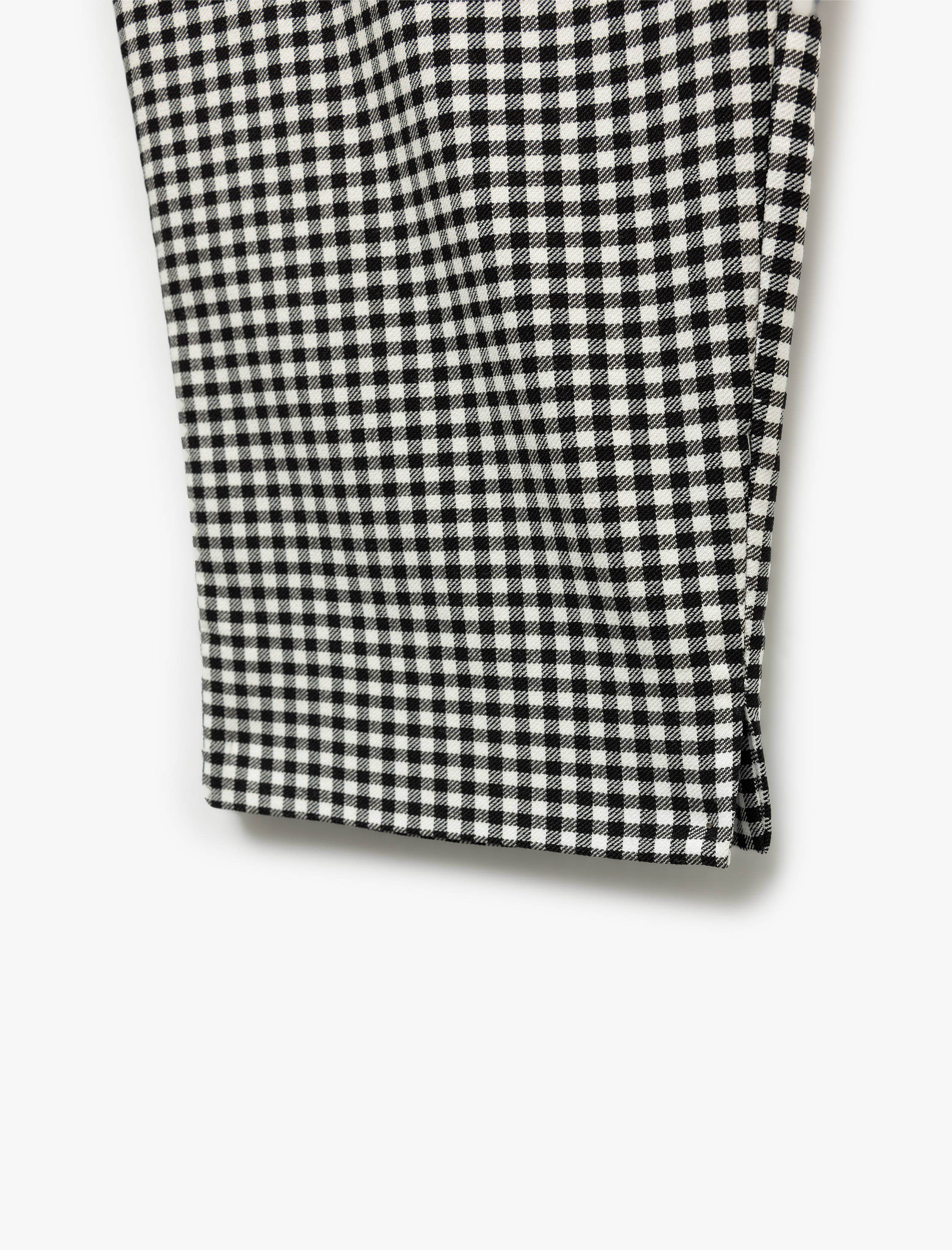   Viskon Kumaş Pötikareli Skinny Fit Cepli Kapri Pantolon