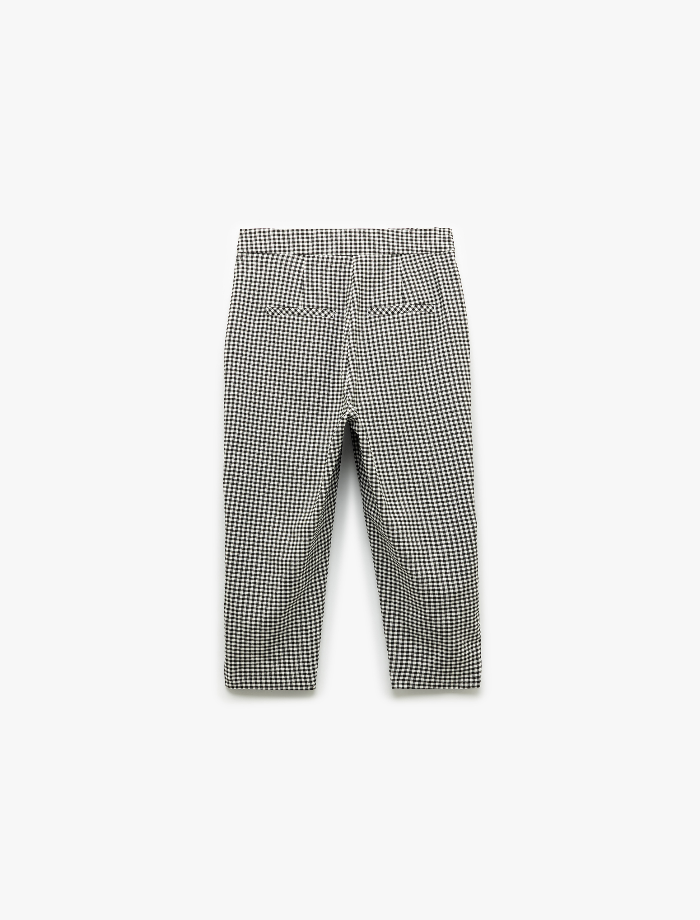   Viskon Kumaş Pötikareli Skinny Fit Cepli Kapri Pantolon