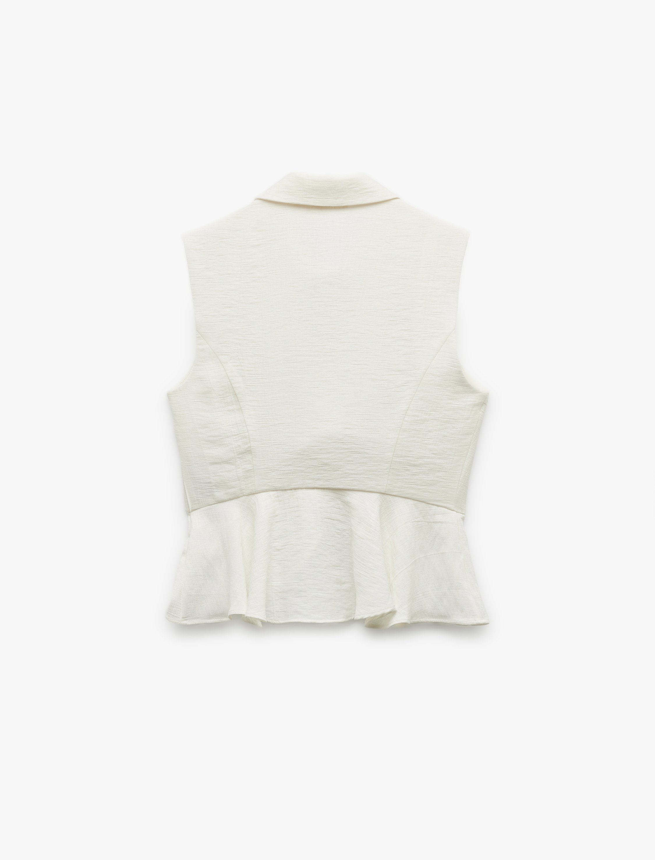 Viskon Kumaş Astarlı Kolsuz Peplum Gömlek