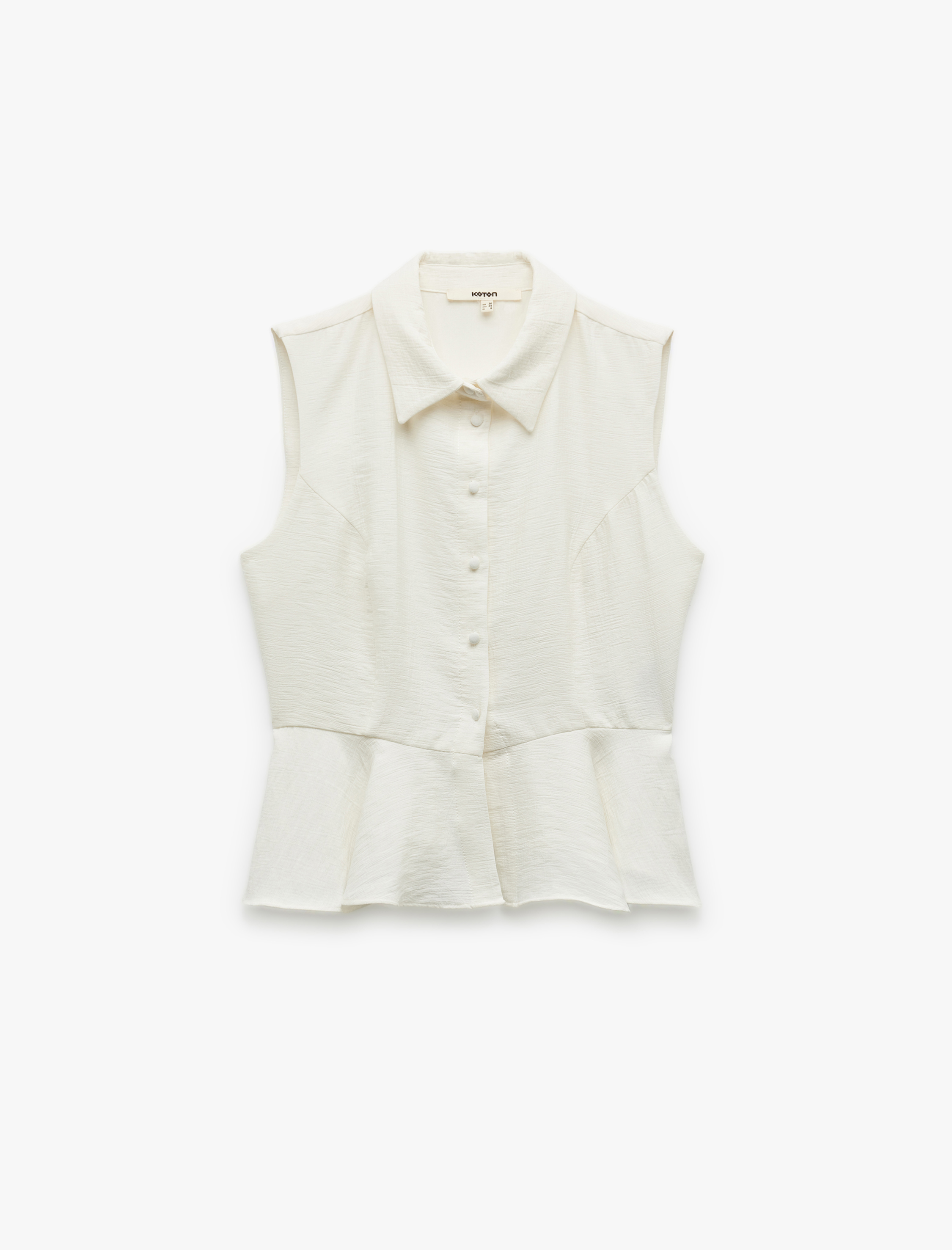 Viskon Kumaş Astarlı Kolsuz Peplum Gömlek