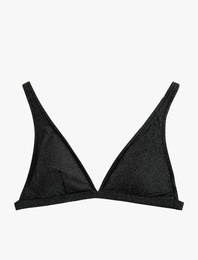 Simli Derin V Yaka Bralet Bikini Üstü