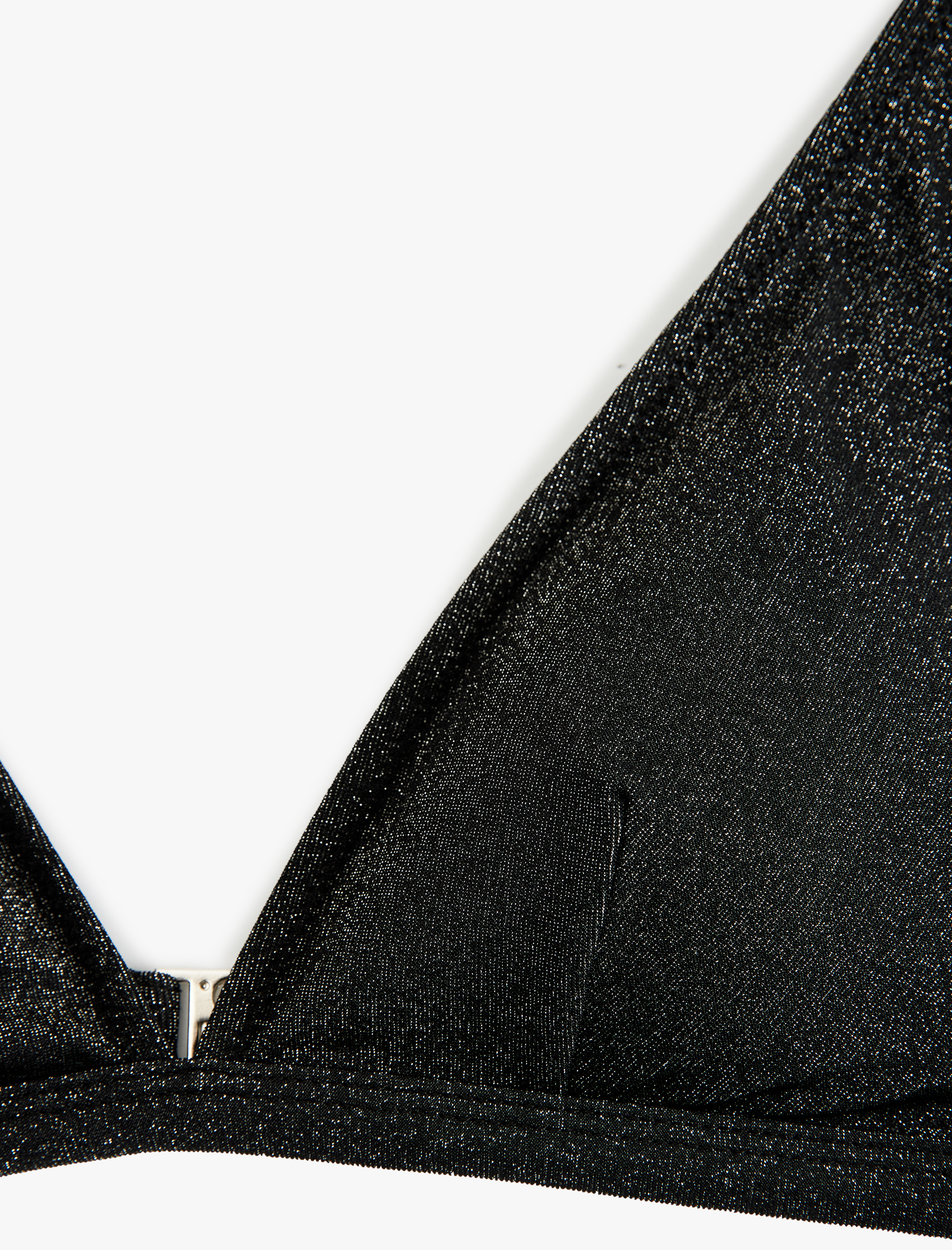   Simli Derin V Yaka Bralet Bikini Üstü