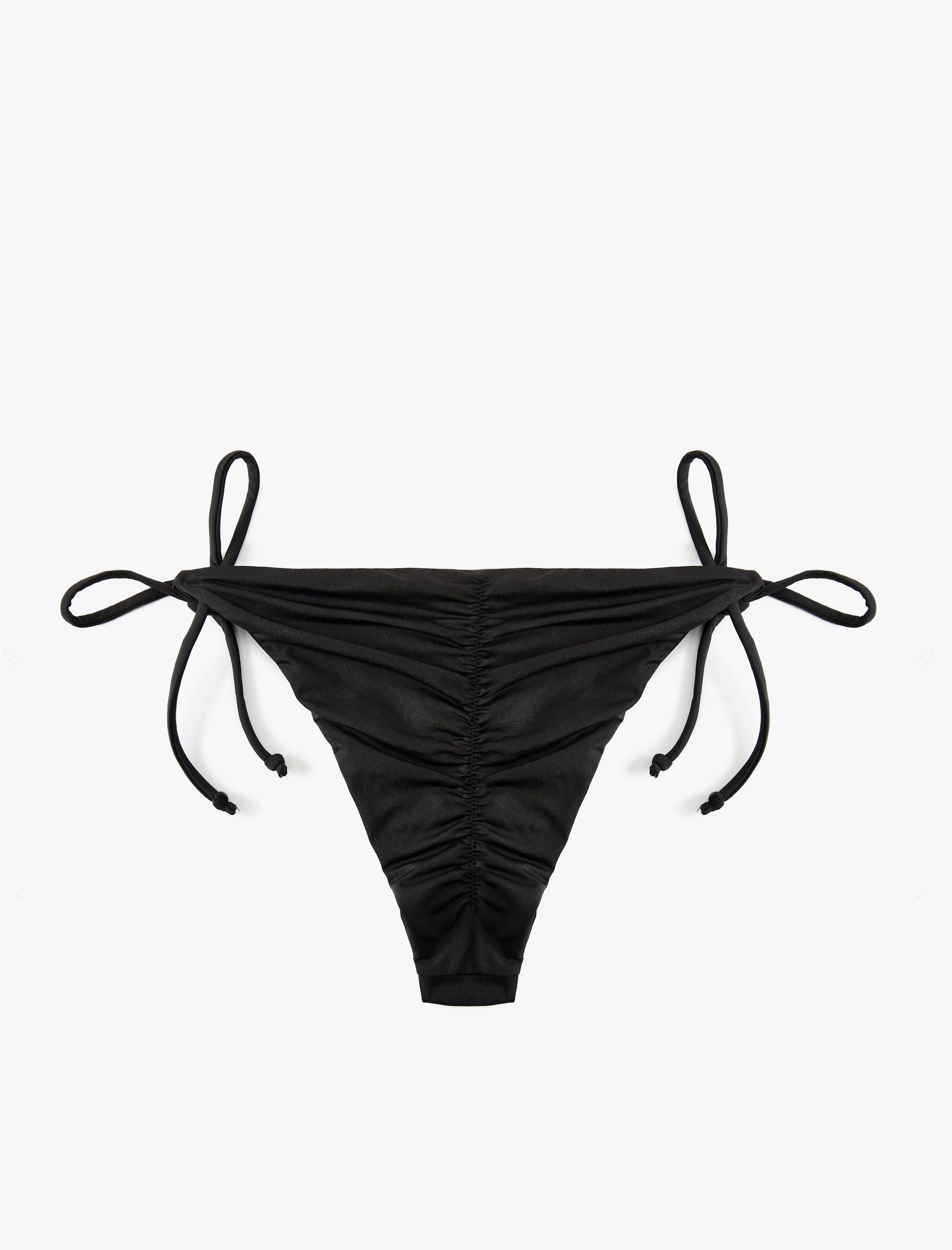   Düşük Bel Arkası Drape Detaylı İpli Brazilian Bikini Altı