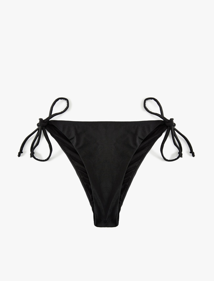  Düşük Bel Arkası Drape Detaylı İpli Brazilian Bikini Altı