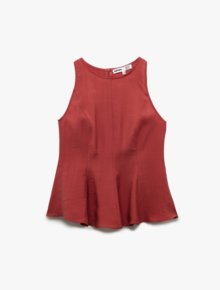  Koton X Melis Ağazat - Kolsuz Halter Yaka Peplum Bluz