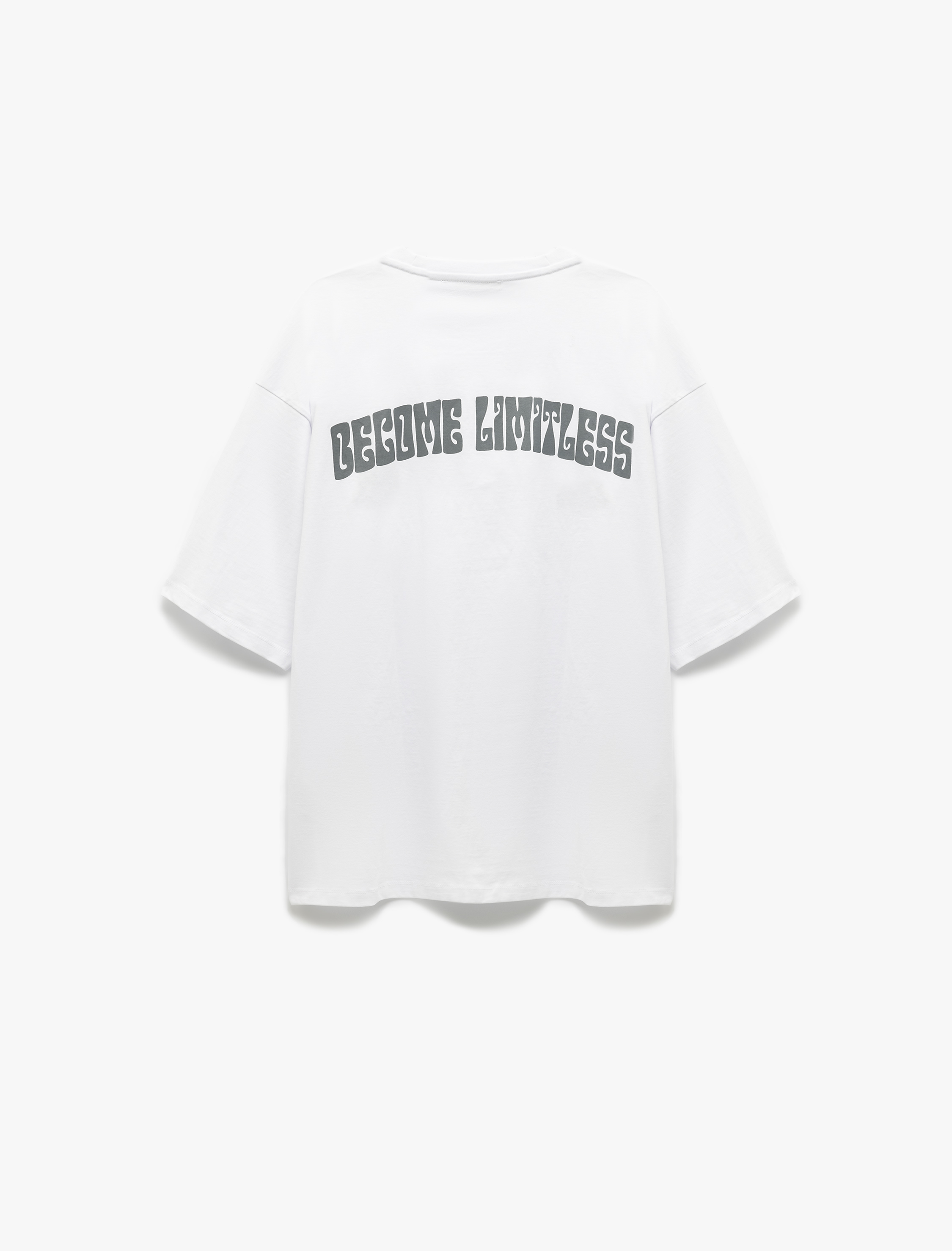   Kısa Kollu Bisiklet Yaka Tok Kumaş Pamuklu Arkası Baskılı Tişört