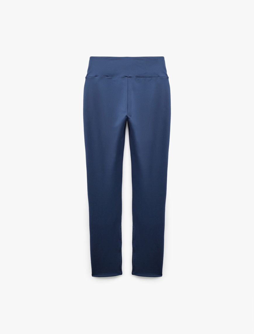   Yüksek Bel Slim Fit İnterlok Spor Tayt