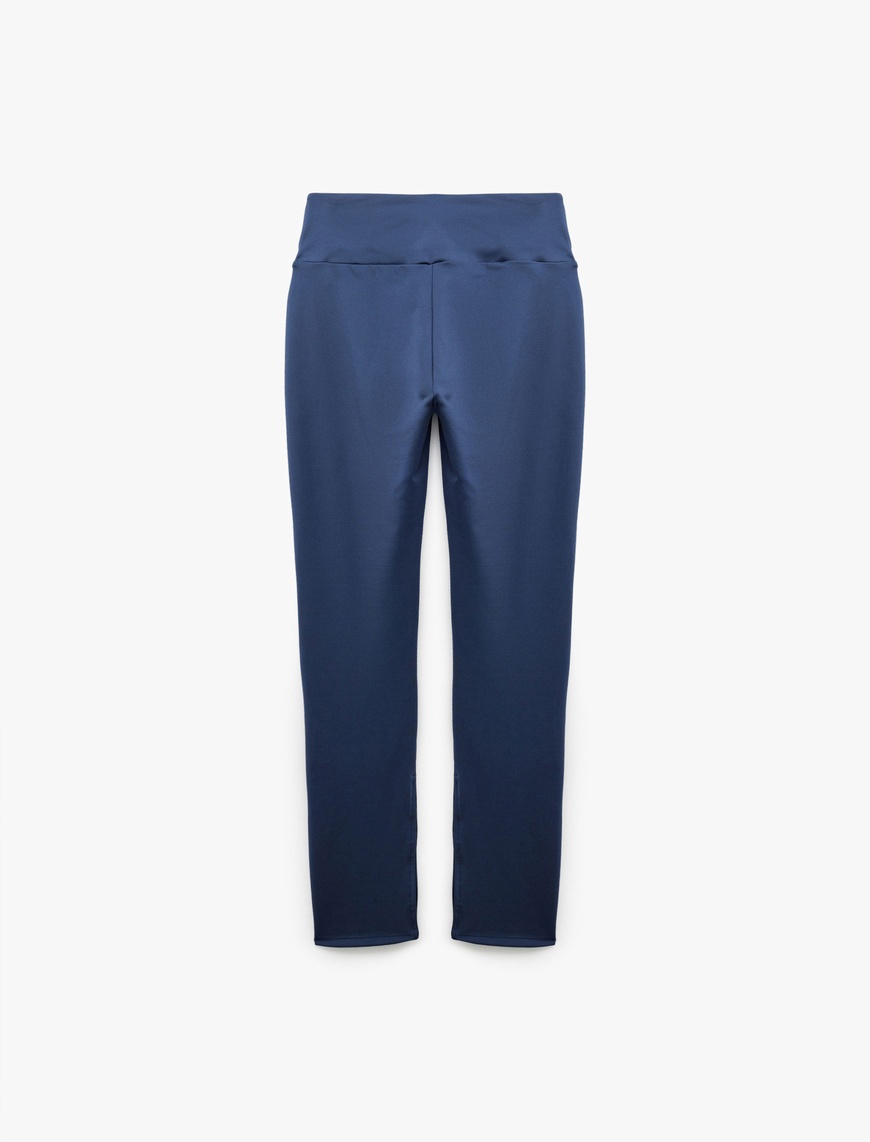   Yüksek Bel Slim Fit İnterlok Spor Tayt