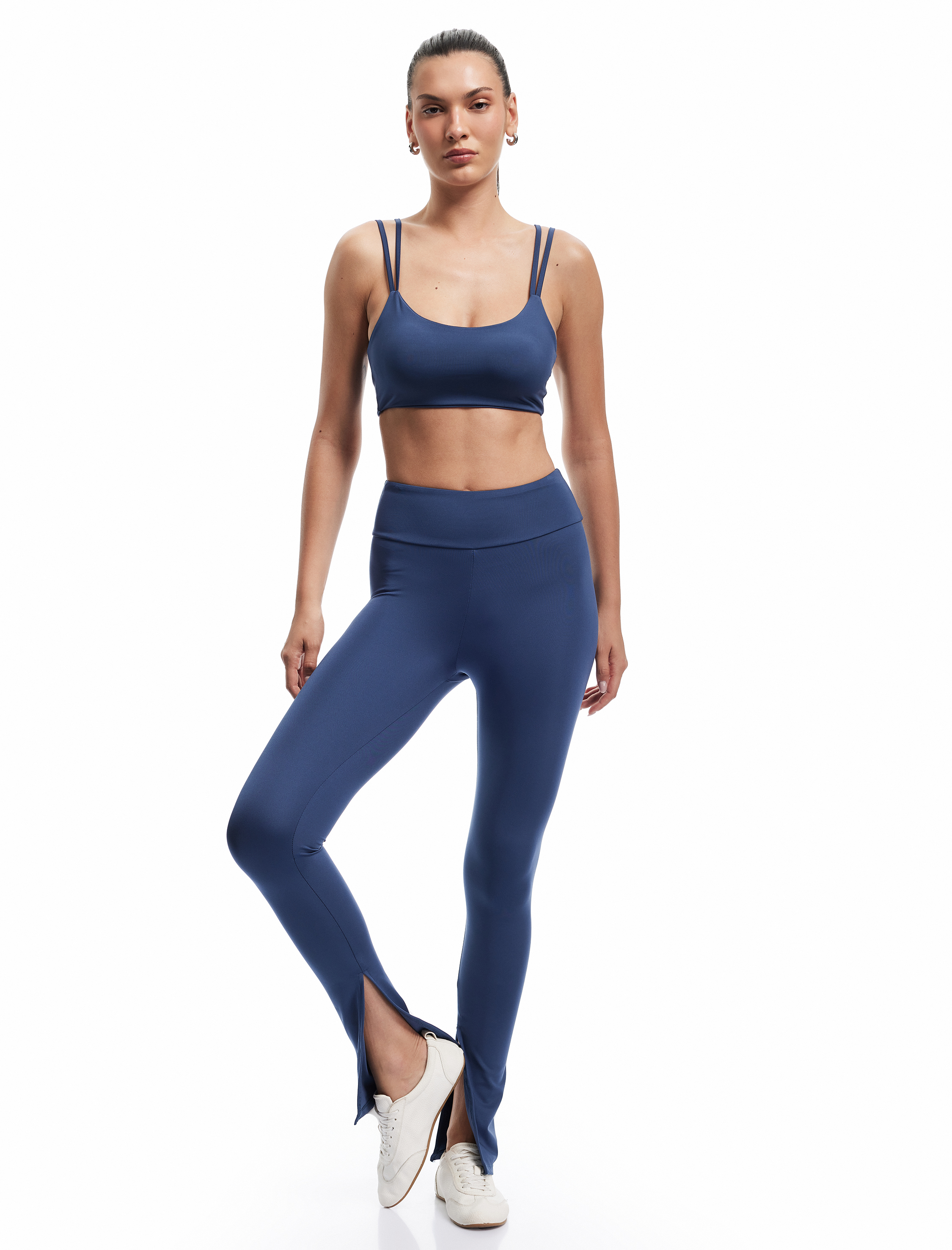   Yüksek Bel Slim Fit İnterlok Spor Tayt