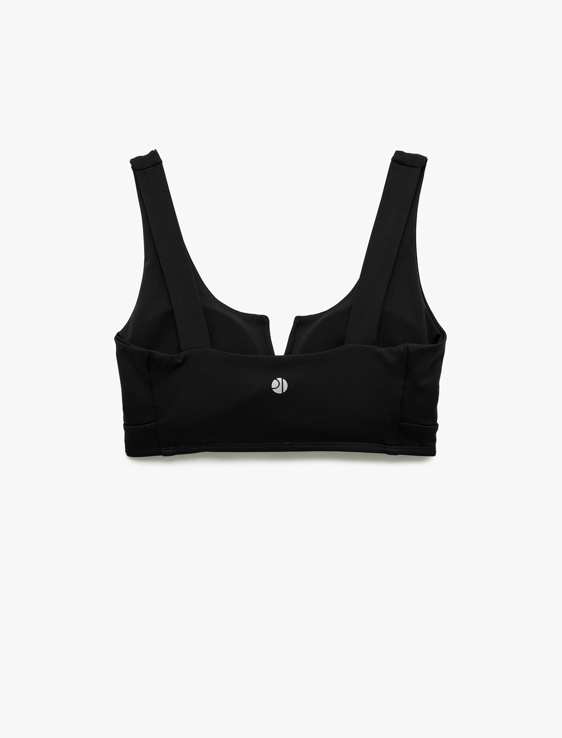   V Yaka Kolsuz Slim Fit Kaplı İnterlok Sporcu Sütyeni