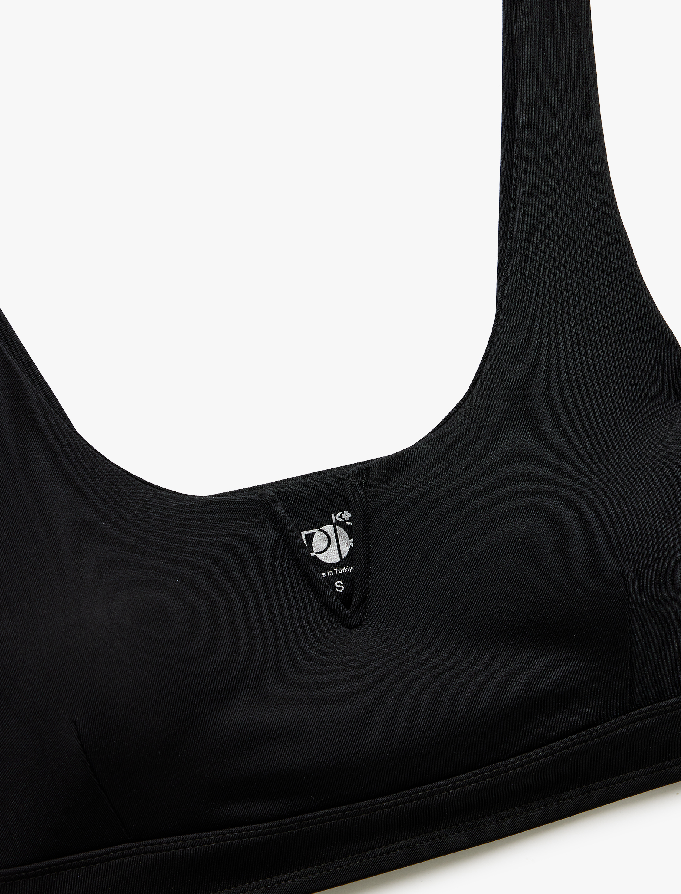   V Yaka Kolsuz Slim Fit Kaplı İnterlok Sporcu Sütyeni