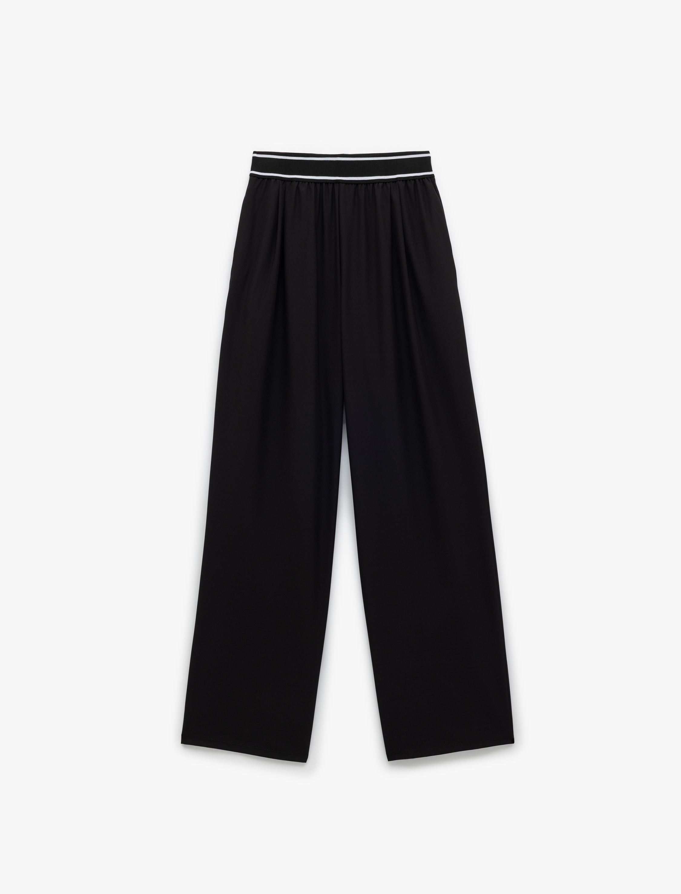   Yüksek Bel Lastik Detaylı Çizgili Cepli Spor Eşofman Altı