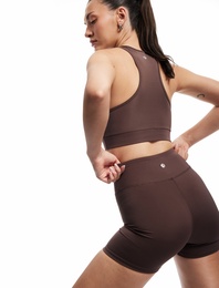 Yüksek Bel Slim Fit Biker Spor Tayt