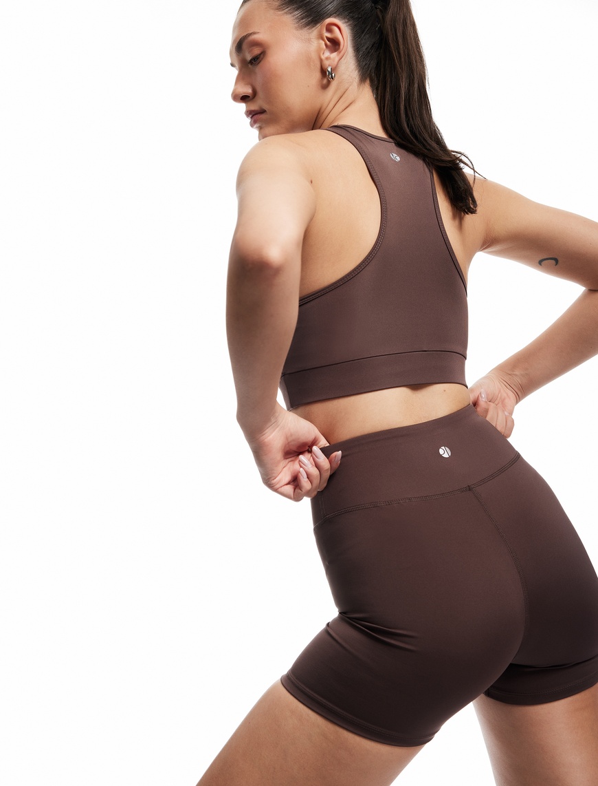   Yüksek Bel Slim Fit Biker Spor Tayt