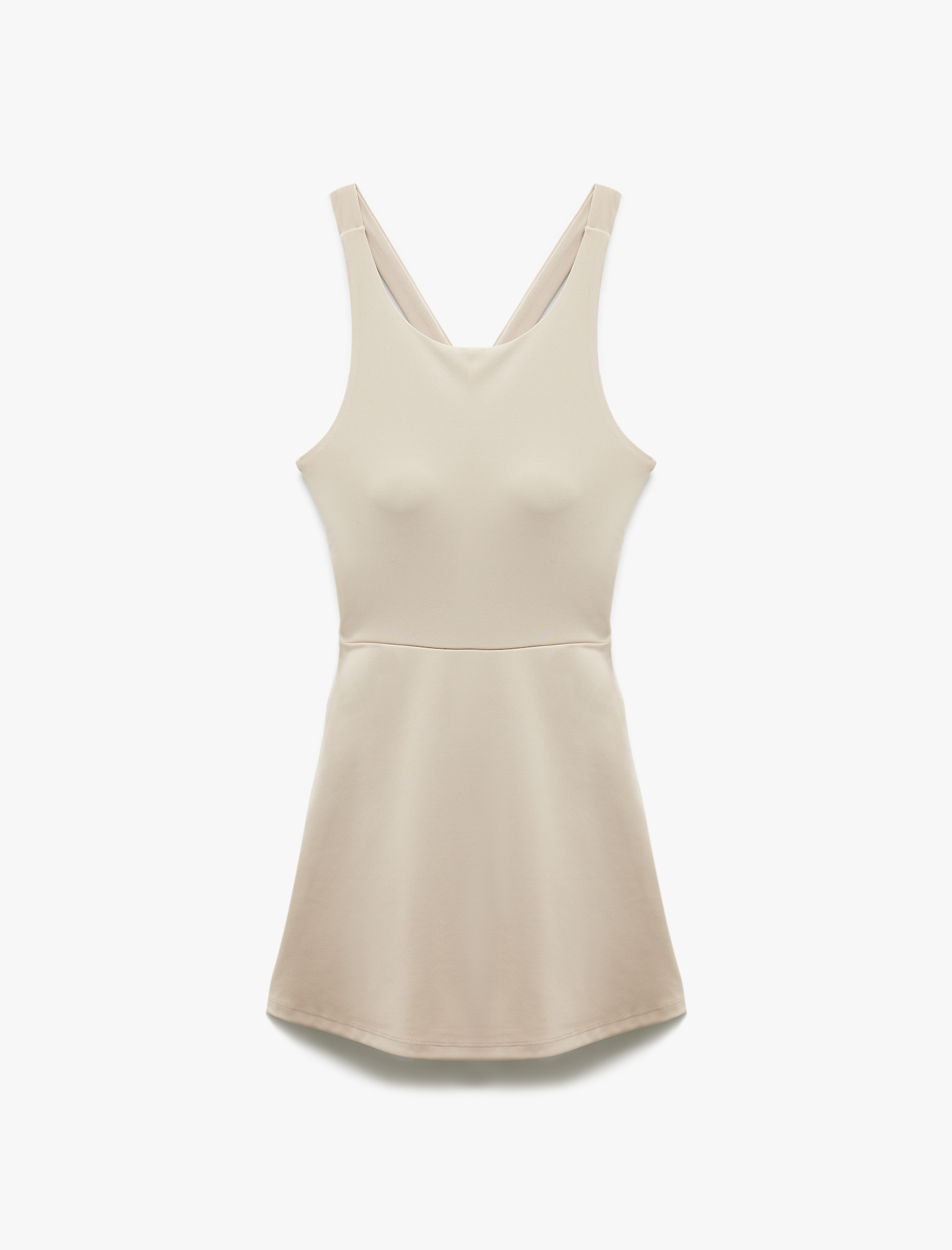   U Yaka Sırt Detaylı Kolsuz İnterlok Uzun Spor Bluz