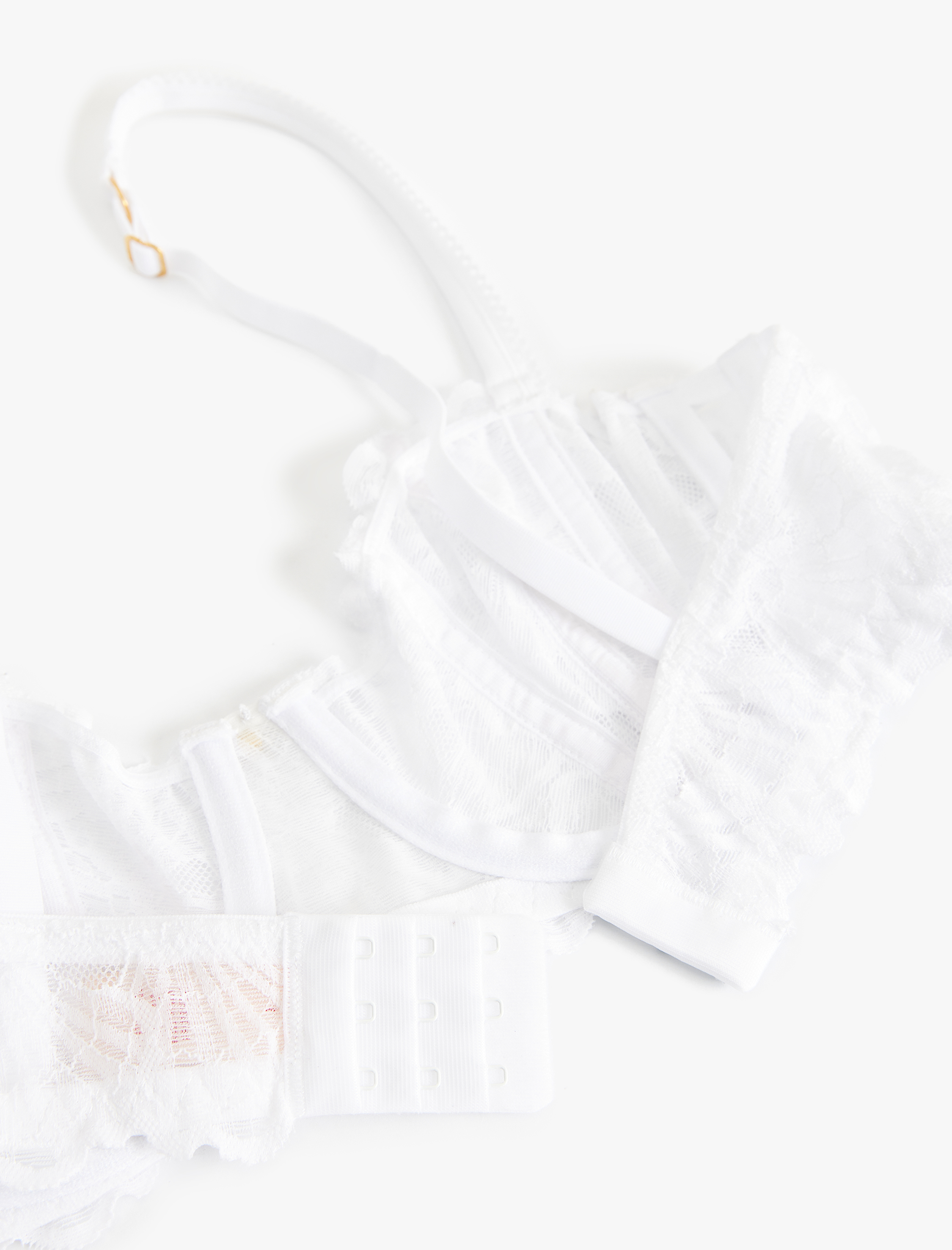   Yarı Transparan Dolgusuz Balenli Dantelli Sütyen